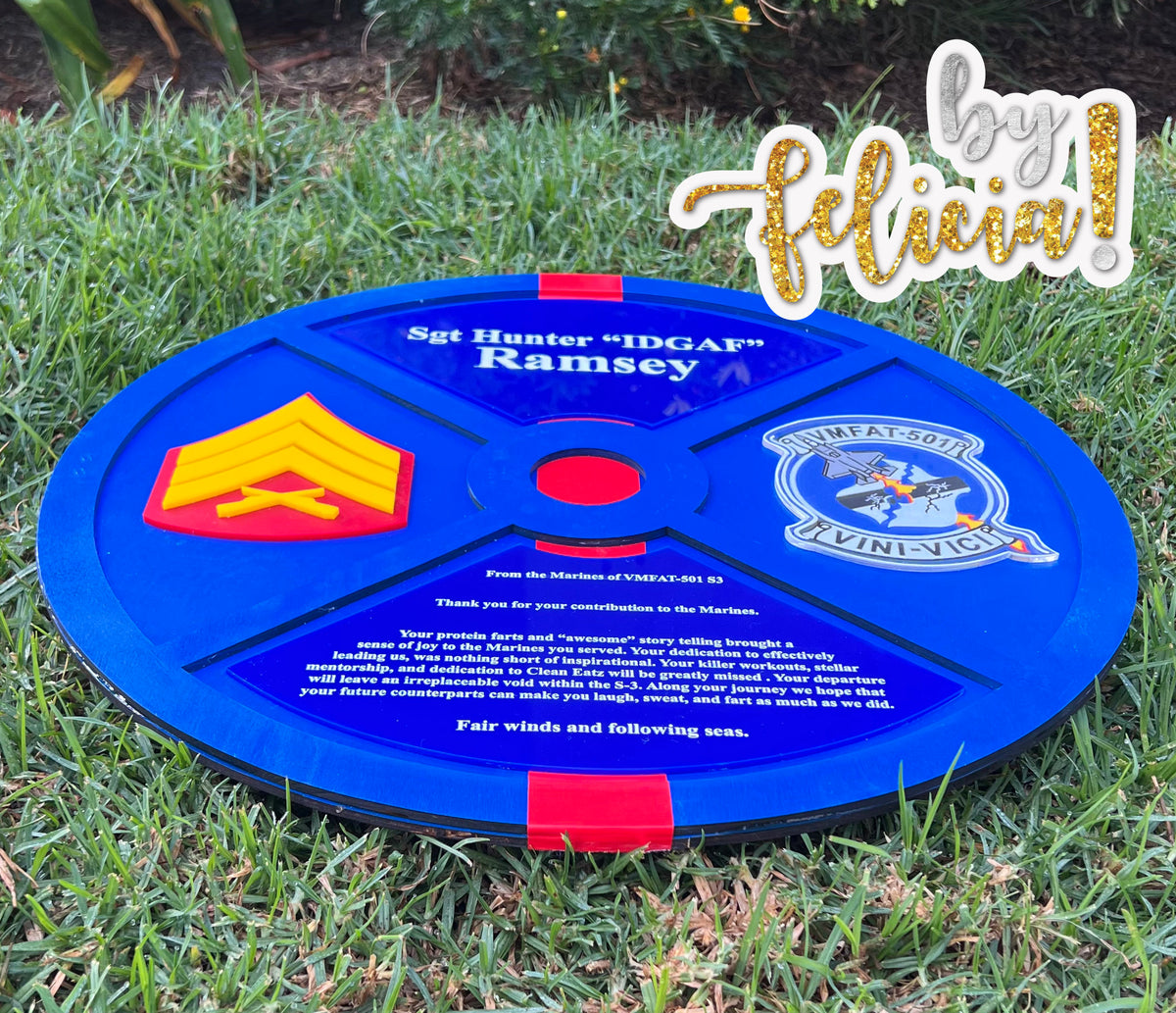Handmade Marine Corps Retirement Plaque: USMC Gift