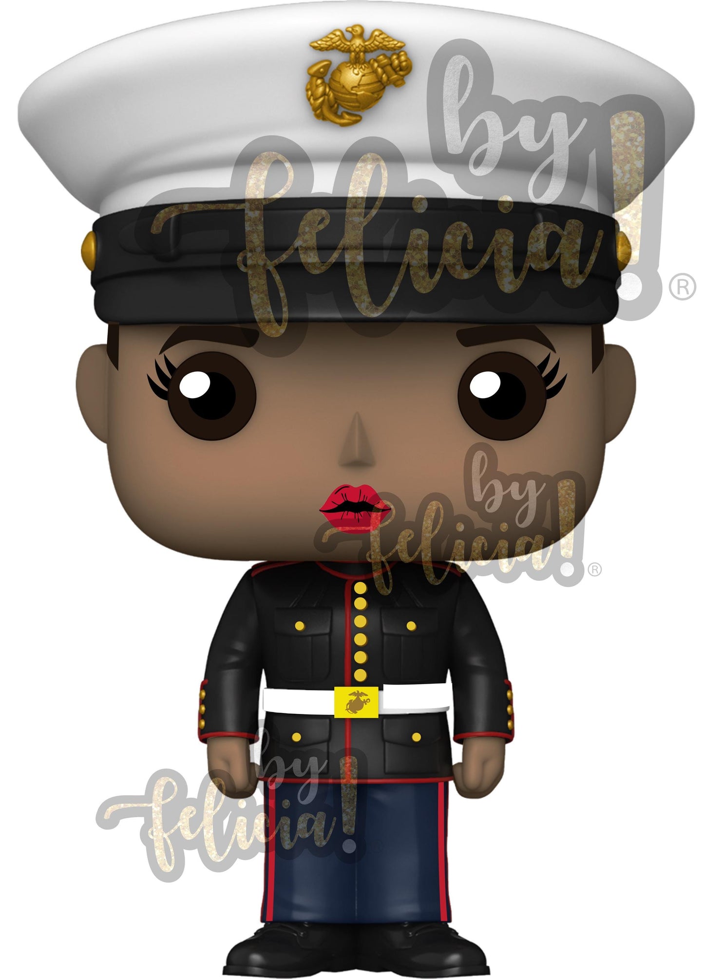 Female Marine Dress Blues Vinyl Sticker: USMC Veteran Decal