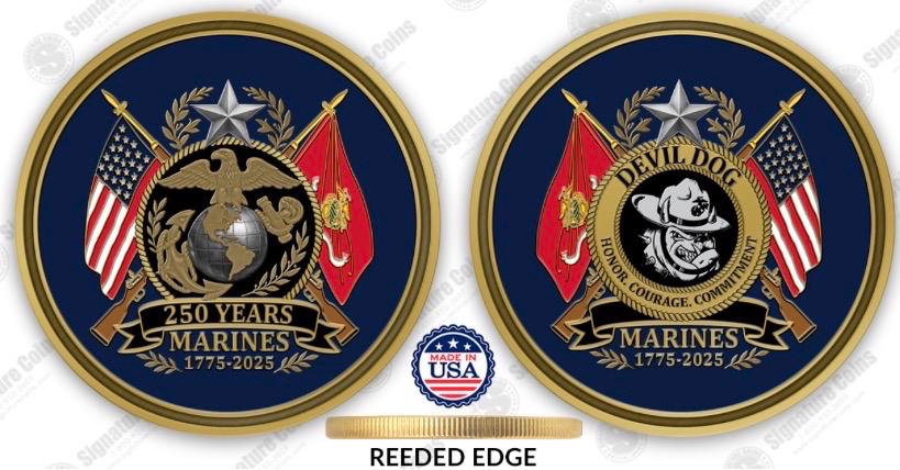 Marines 250th anniversary coin, 250th Marine Corps birthday gifts, 250 years Marine Corps