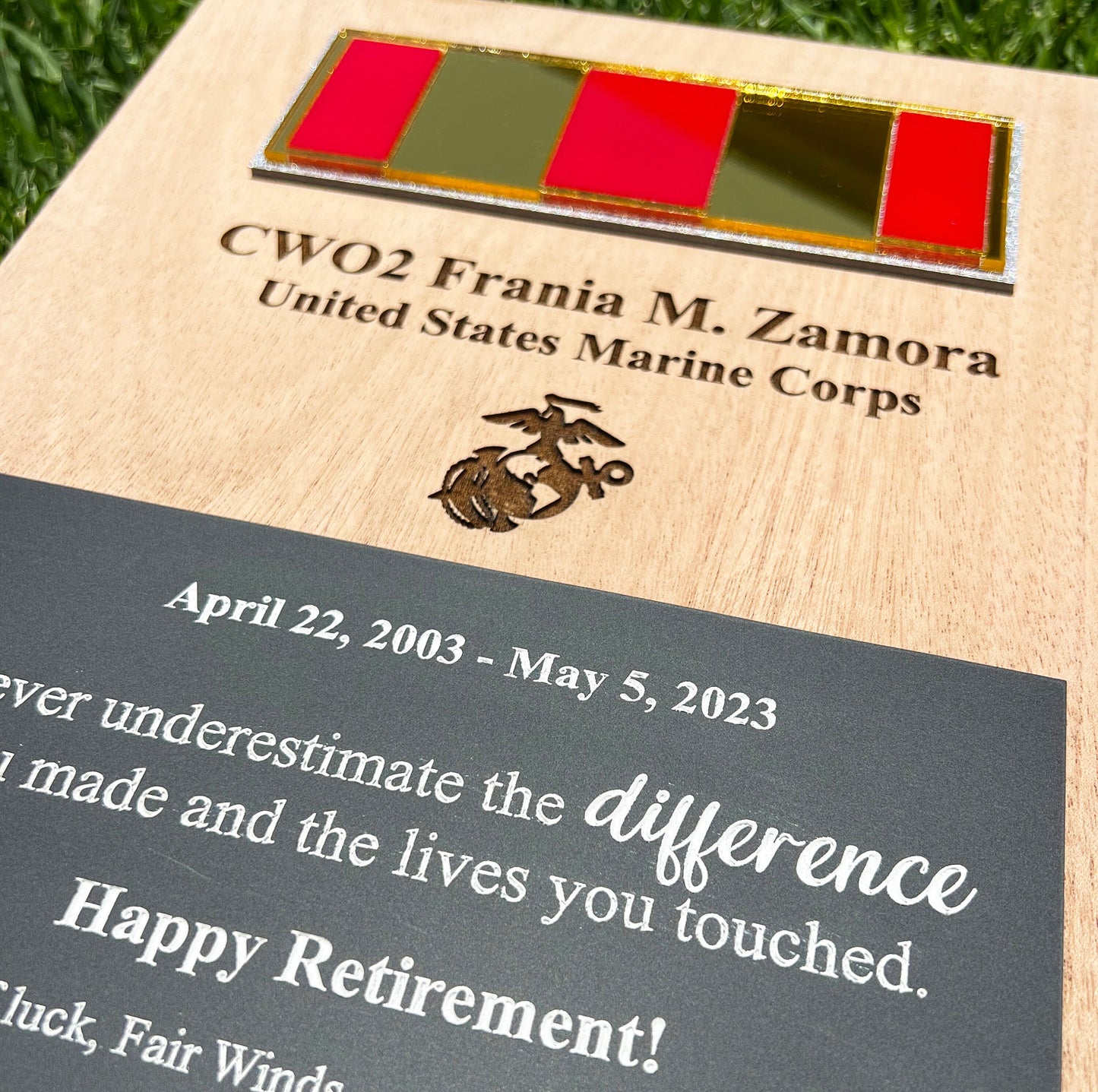 Marine Corps plaque, Marine Corps retirement gift, Marine Corps retired, Marine Corps gifts, USMC Retirement gift, USMC License #286-23