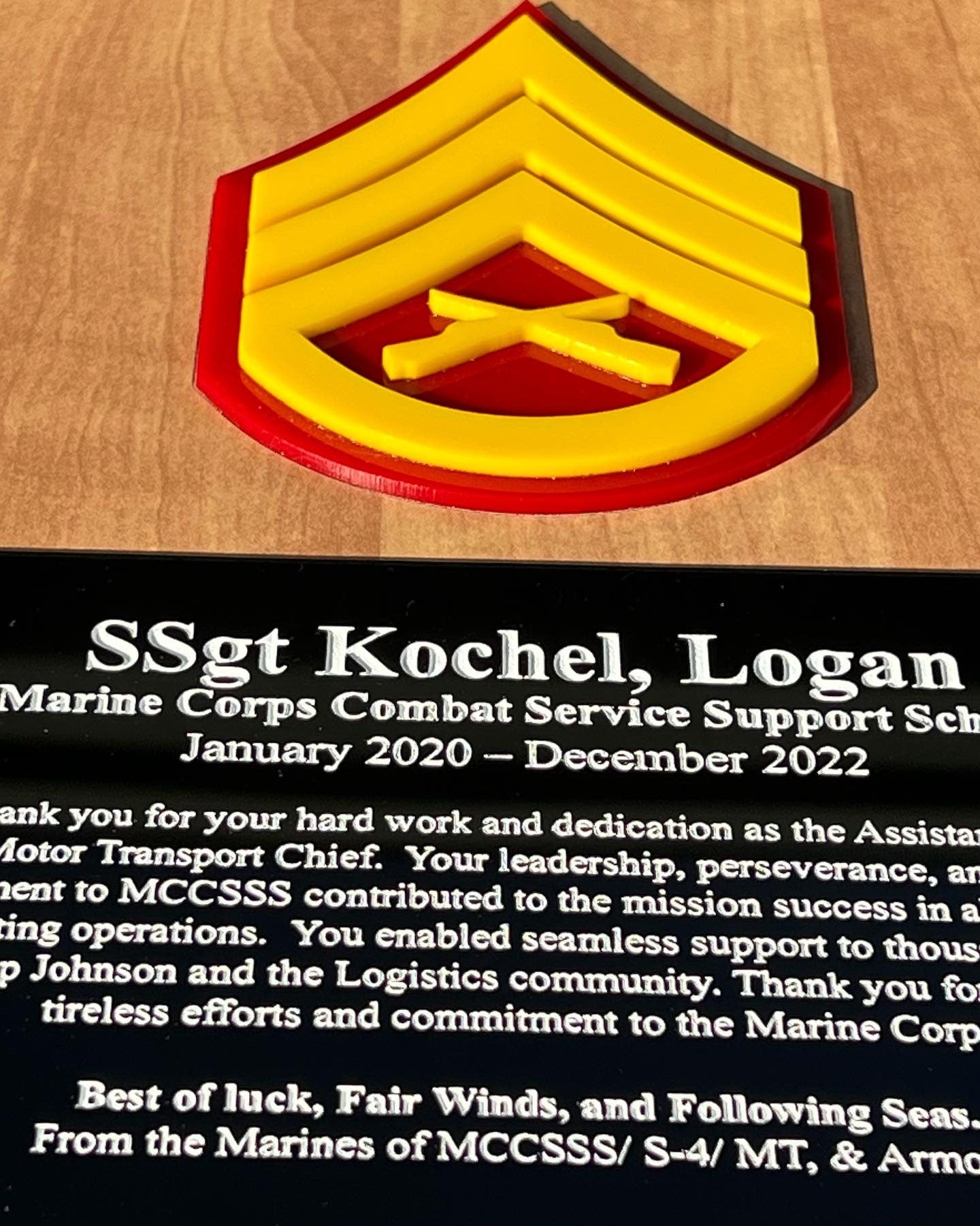 Marine Corps plaque, Marine Corps retirement gift, Marine Corps retired, Marine Corps gifts, USMC Retirement gift, USMC License #286-23