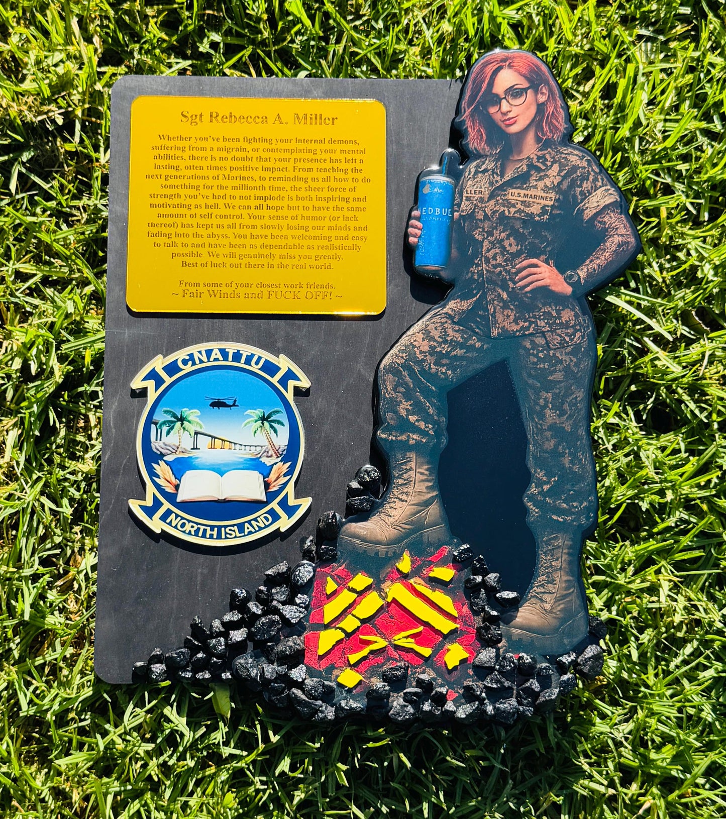 Female Marine plaque, Marine Corps retirement gift,  marine corps gift, USMC plaque, Marine retirement, Marine retired, USMC License #286-23