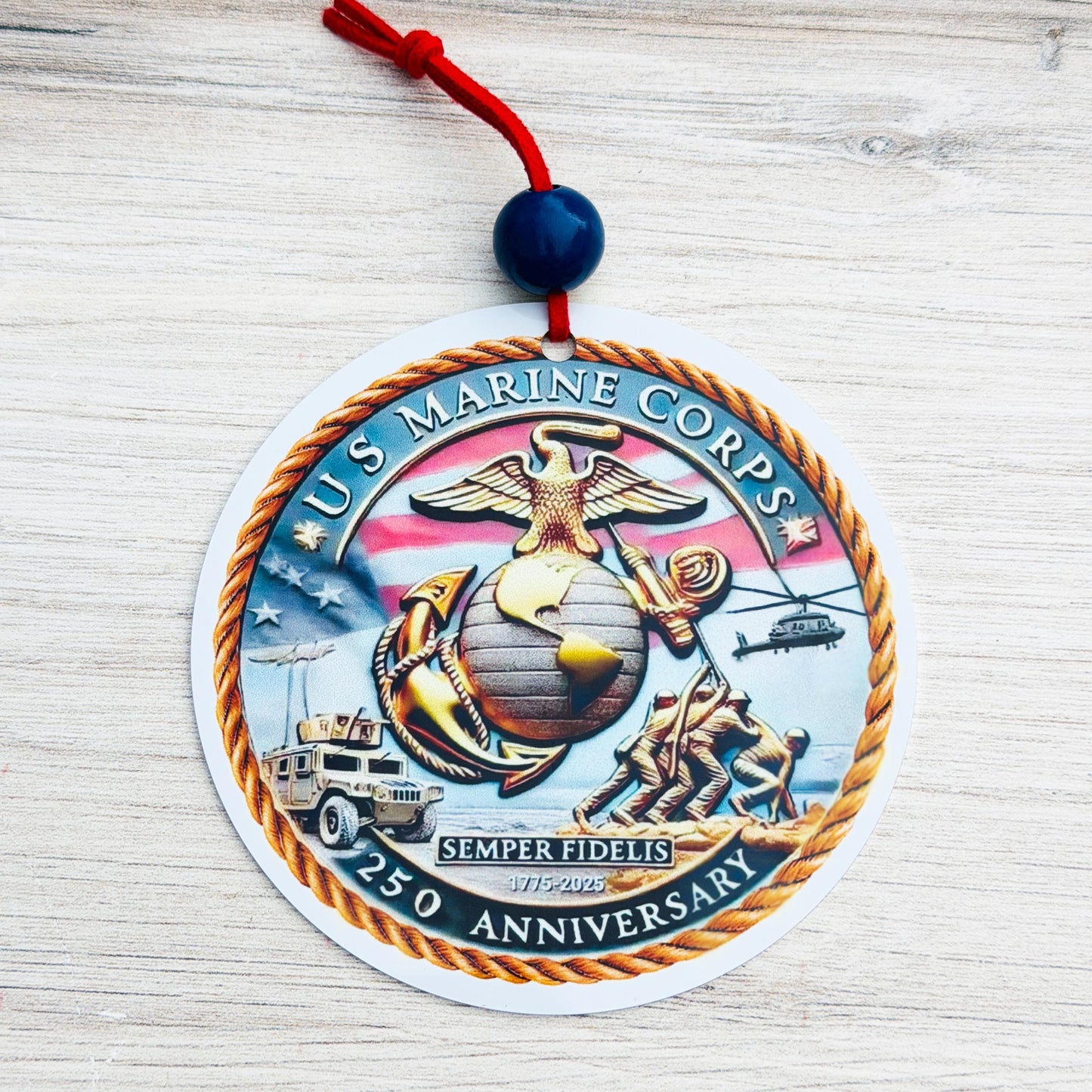 250th Anniversary ornament, 250th Marine Corps ornament, USMC Ornament, Marine Corps Gifts, USMC Gifts, Military Ornament, USMC Lic #286-23