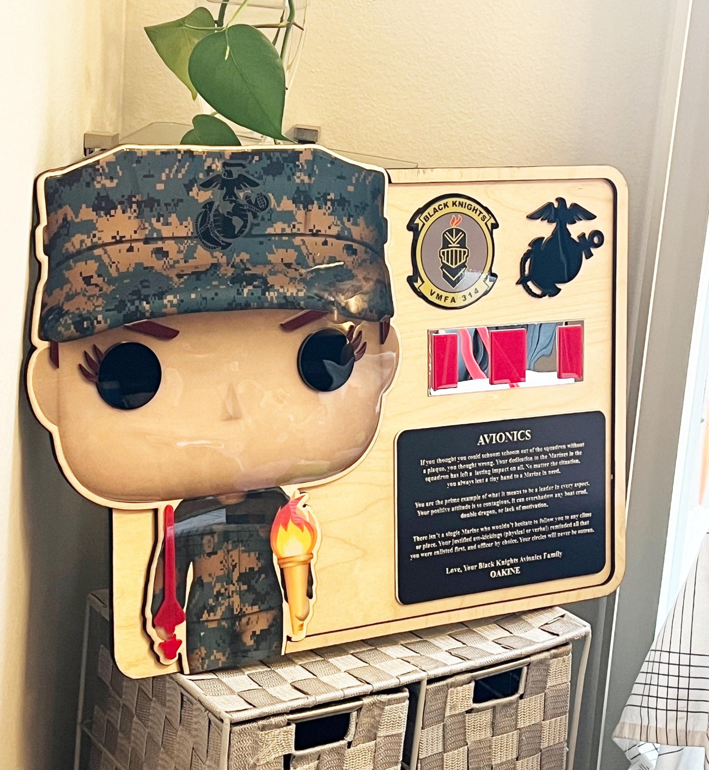 Handmade Marine Corps Retirement Plaque: USMC Gift