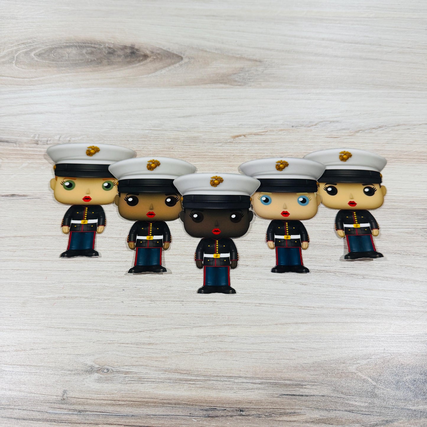 Female Marine Dress Blues Vinyl Sticker: USMC Veteran Decal