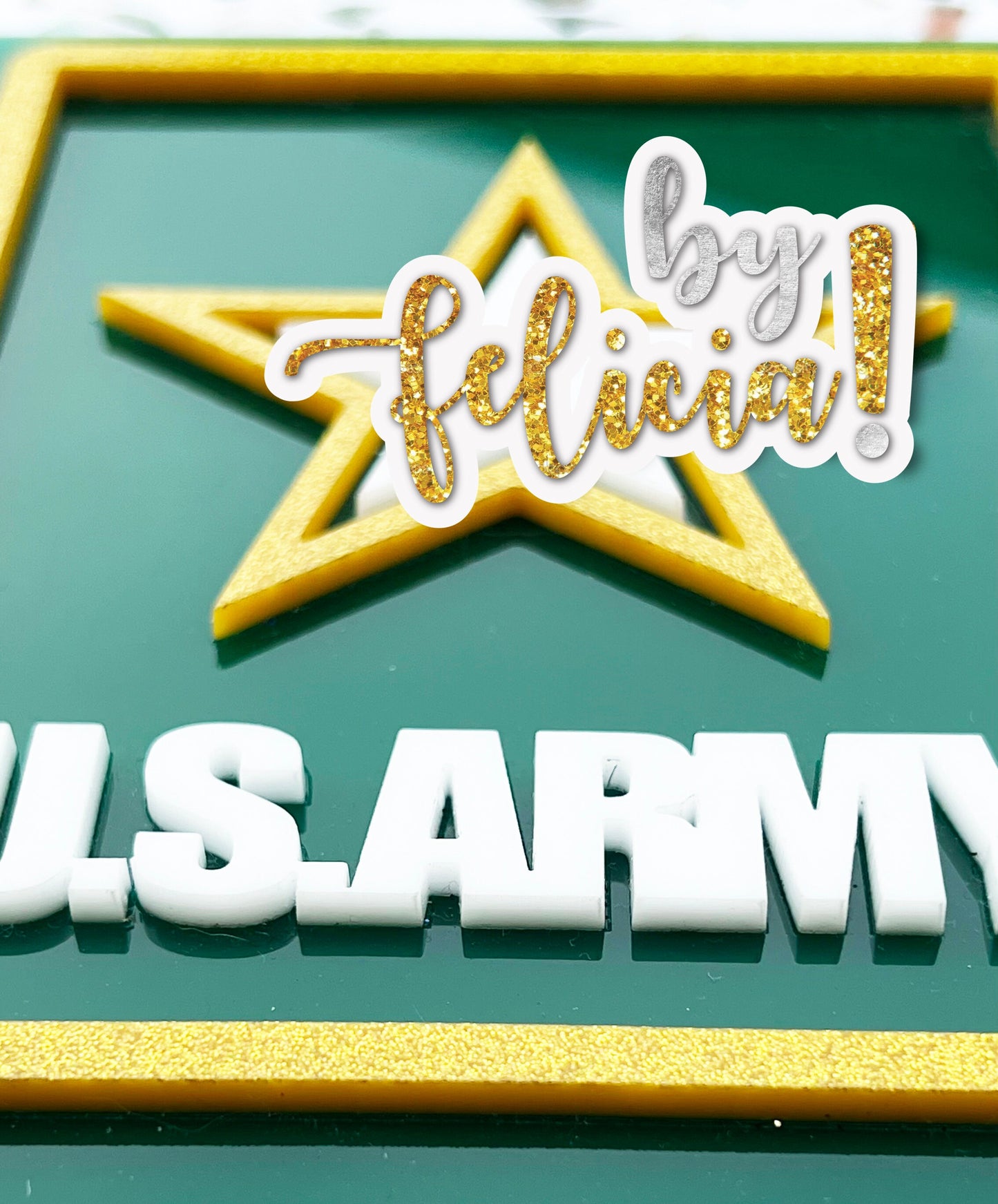 Army Cake Topper: Acrylic Military Graduation Party Decoration