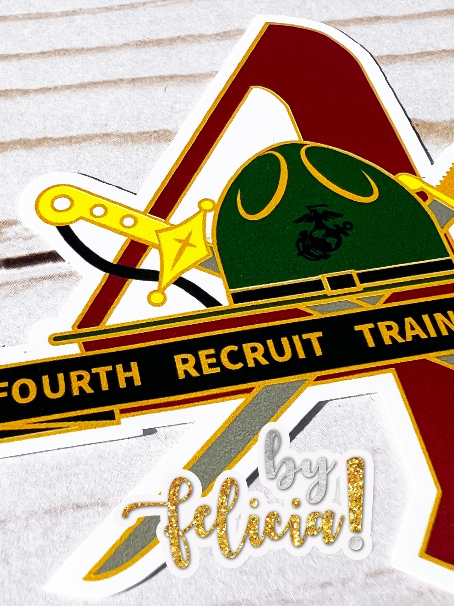 4th Battalion USMC Sticker: Women Marine Veteran, Parris Island, USMC License #286-23