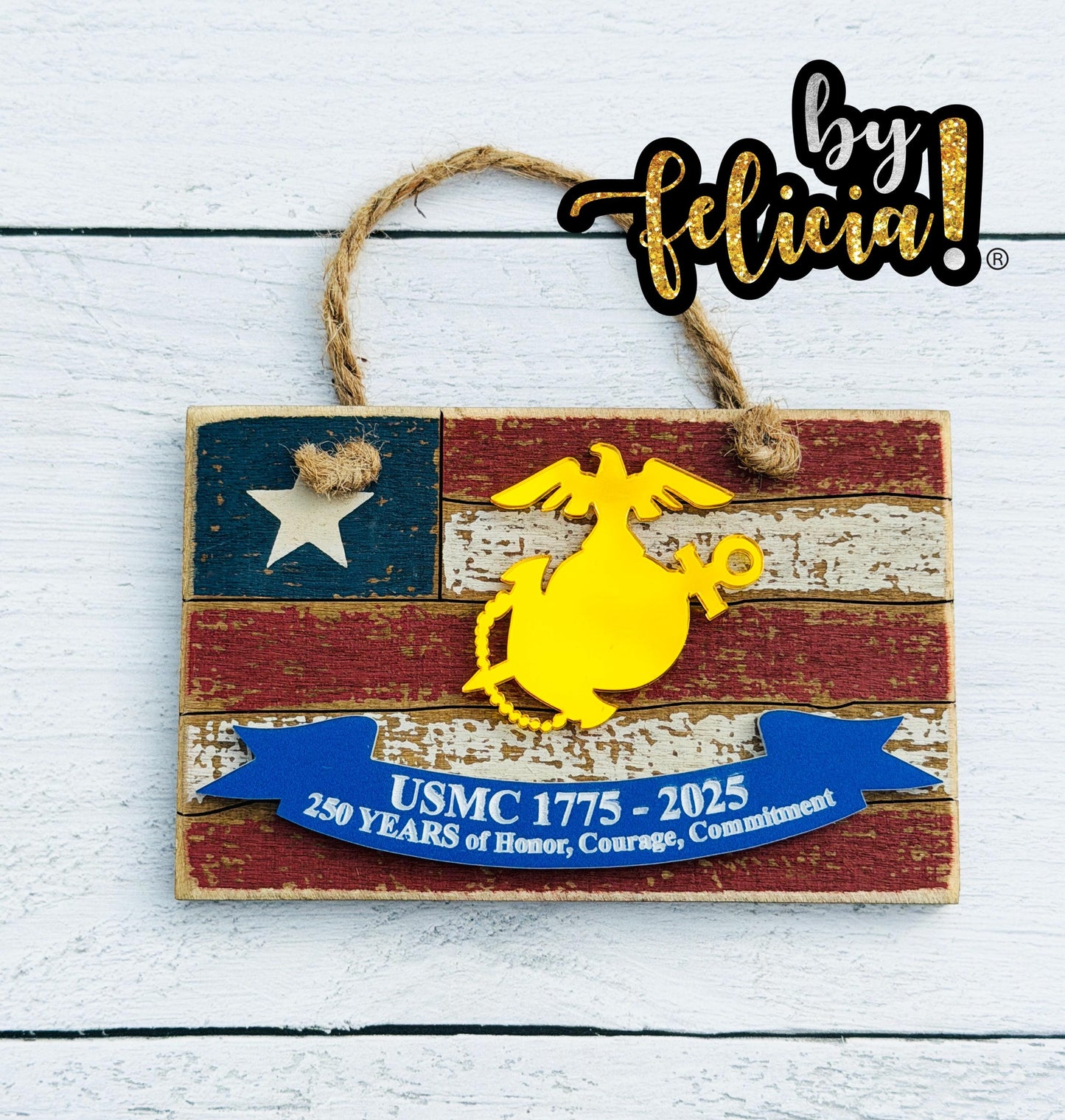 250th Marine Corps birthday | Marine Corps ornament | USMC Ornament | Marine Corps Gifts | USMC Gifts | Military Ornament | USMC Lic #286-23