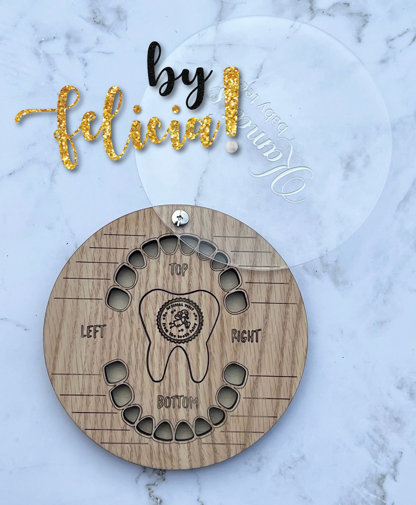 Personalized Wooden Tooth Fairy Box: Red Oak Baby Teeth Keepsake