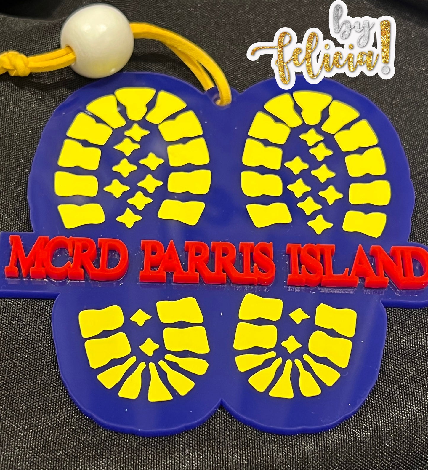 Marine Corps Ornament: Yellow Footprints, MCRD San Diego or Parris Island, USMC License #286-23