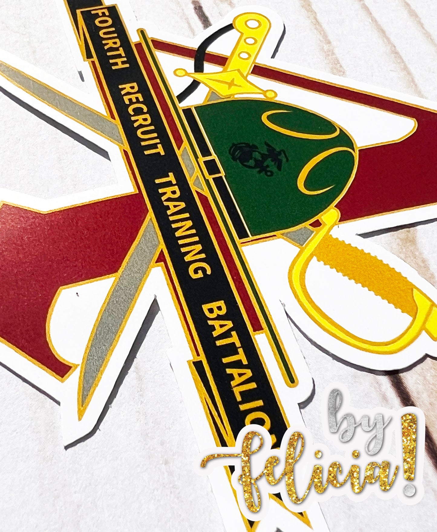 4th Battalion USMC Sticker: Women Marine Veteran, Parris Island, USMC License #286-23
