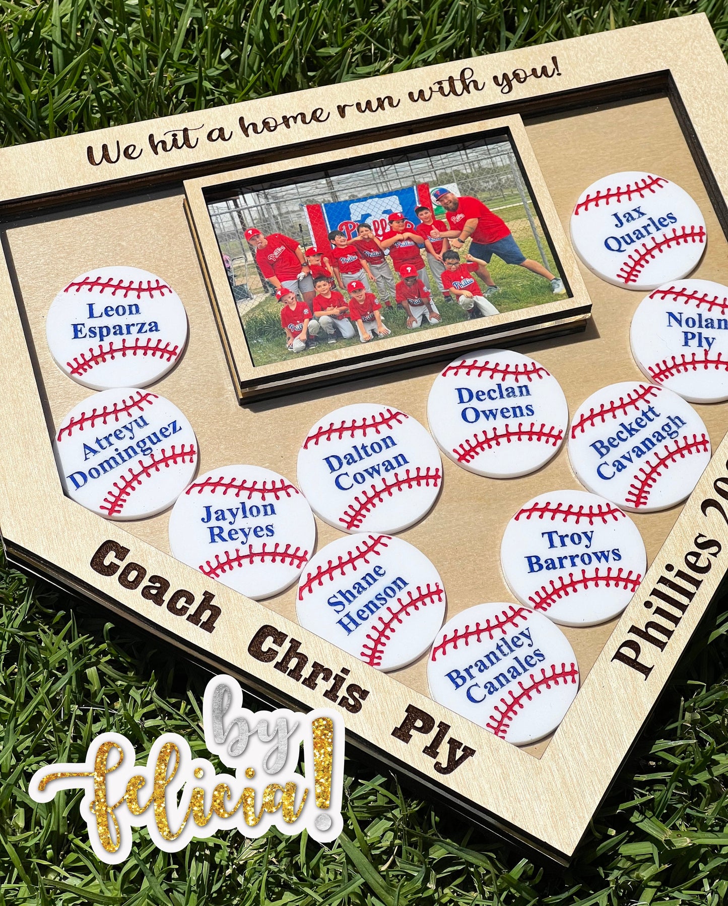 Personalized Baseball Coach Gift: Home Plate Team Photo Frame