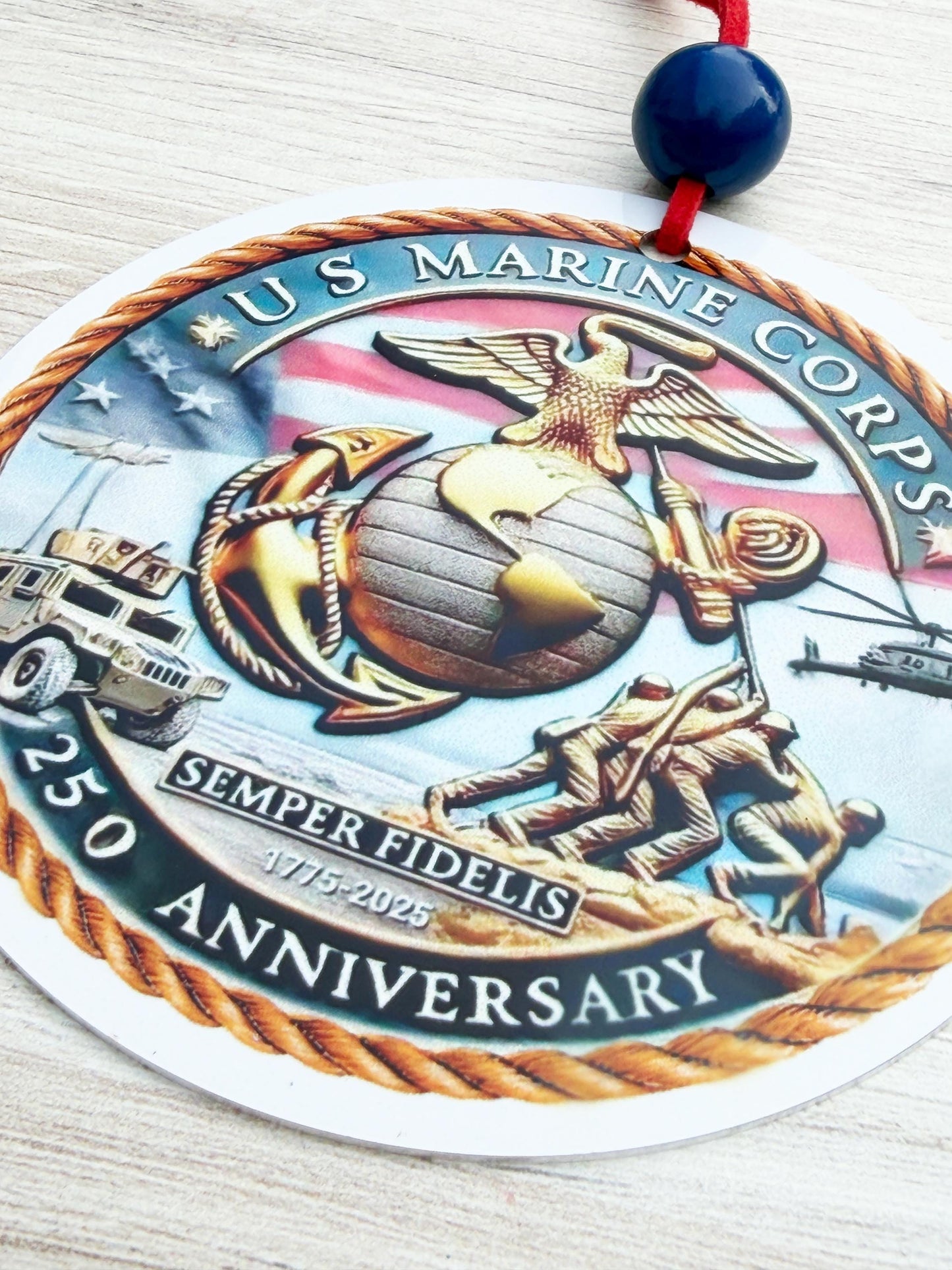 250th Anniversary ornament, 250th Marine Corps ornament, USMC Ornament, Marine Corps Gifts, USMC Gifts, Military Ornament, USMC Lic #286-23
