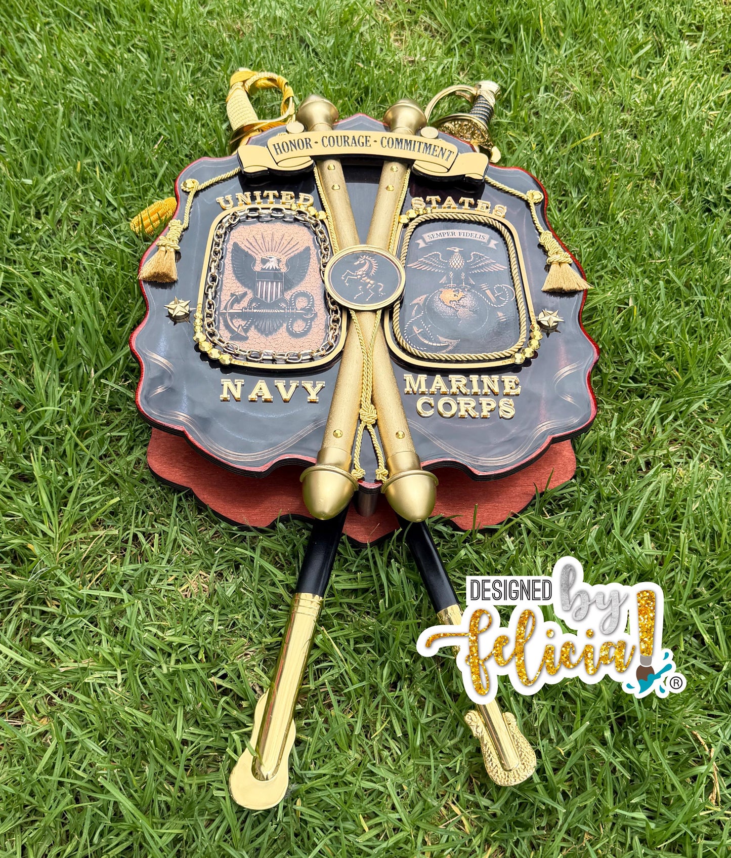 Marine corps plaques, Military sword holder, Marines sword display, USMC plaque, Marines sword case, Marine retired, USMC License #286-23