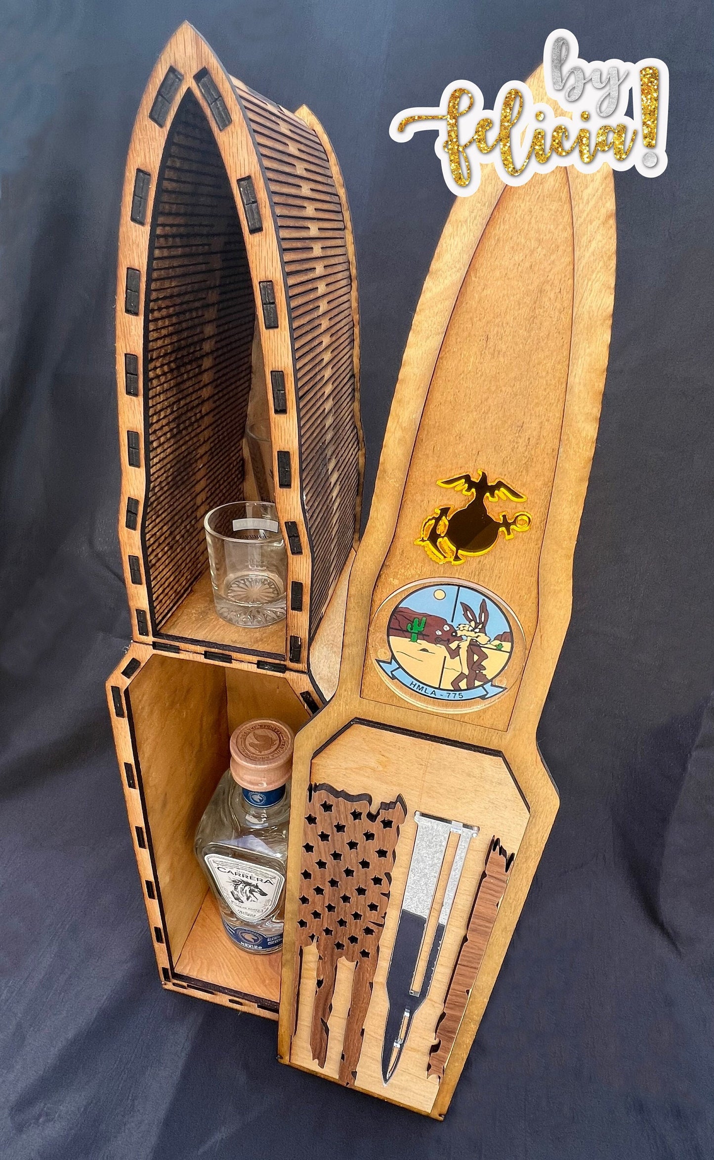Bullet Liquor Box | Marine Corps Gifts | Navy Gifts | Army Gifts | Air Force Gifts | Coast Guard Gift | Military Gifts