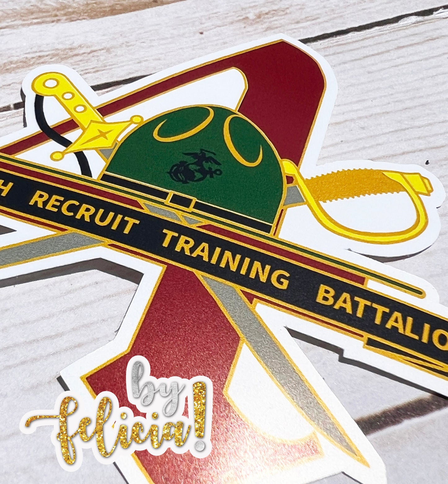 4th Battalion USMC Sticker: Women Marine Veteran, Parris Island, USMC License #286-23