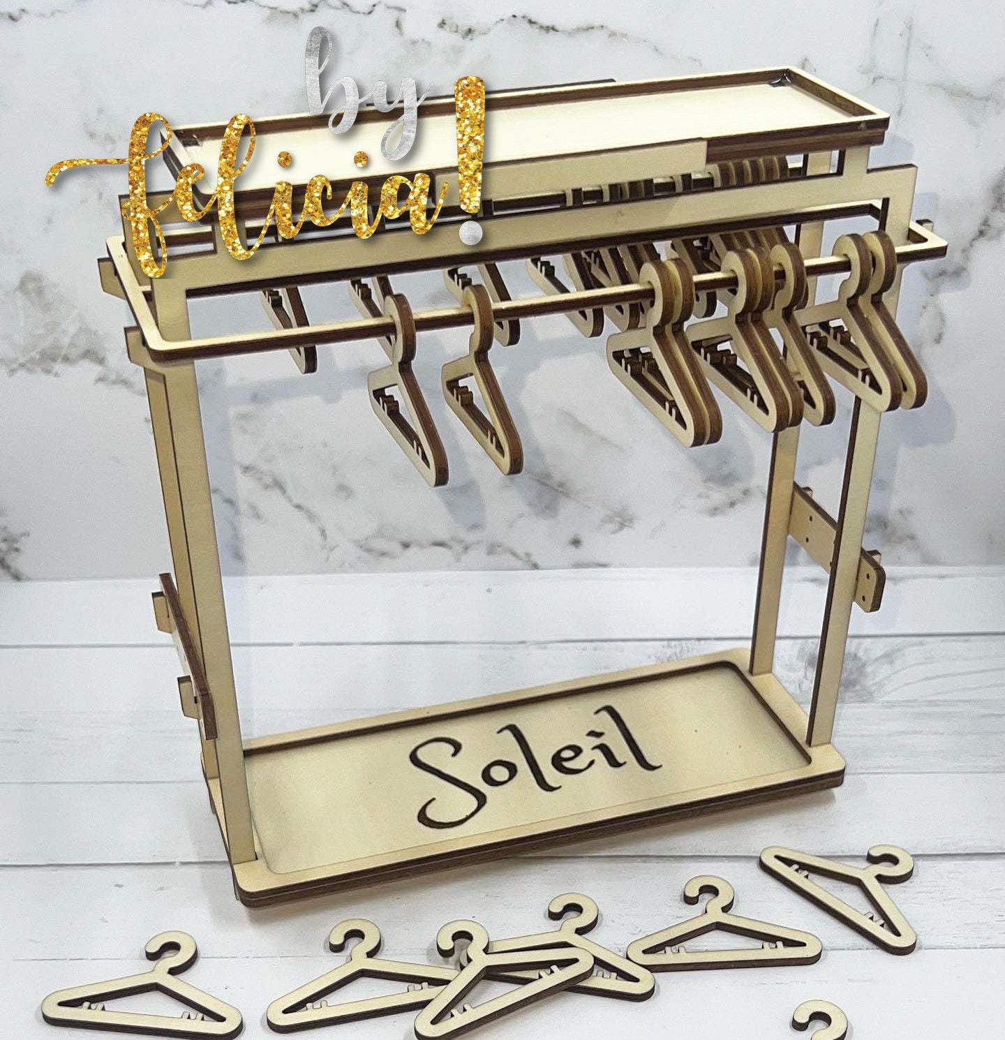 Personalized Earring Coat Hanger Rack: Jewelry Display with 30 Hangers