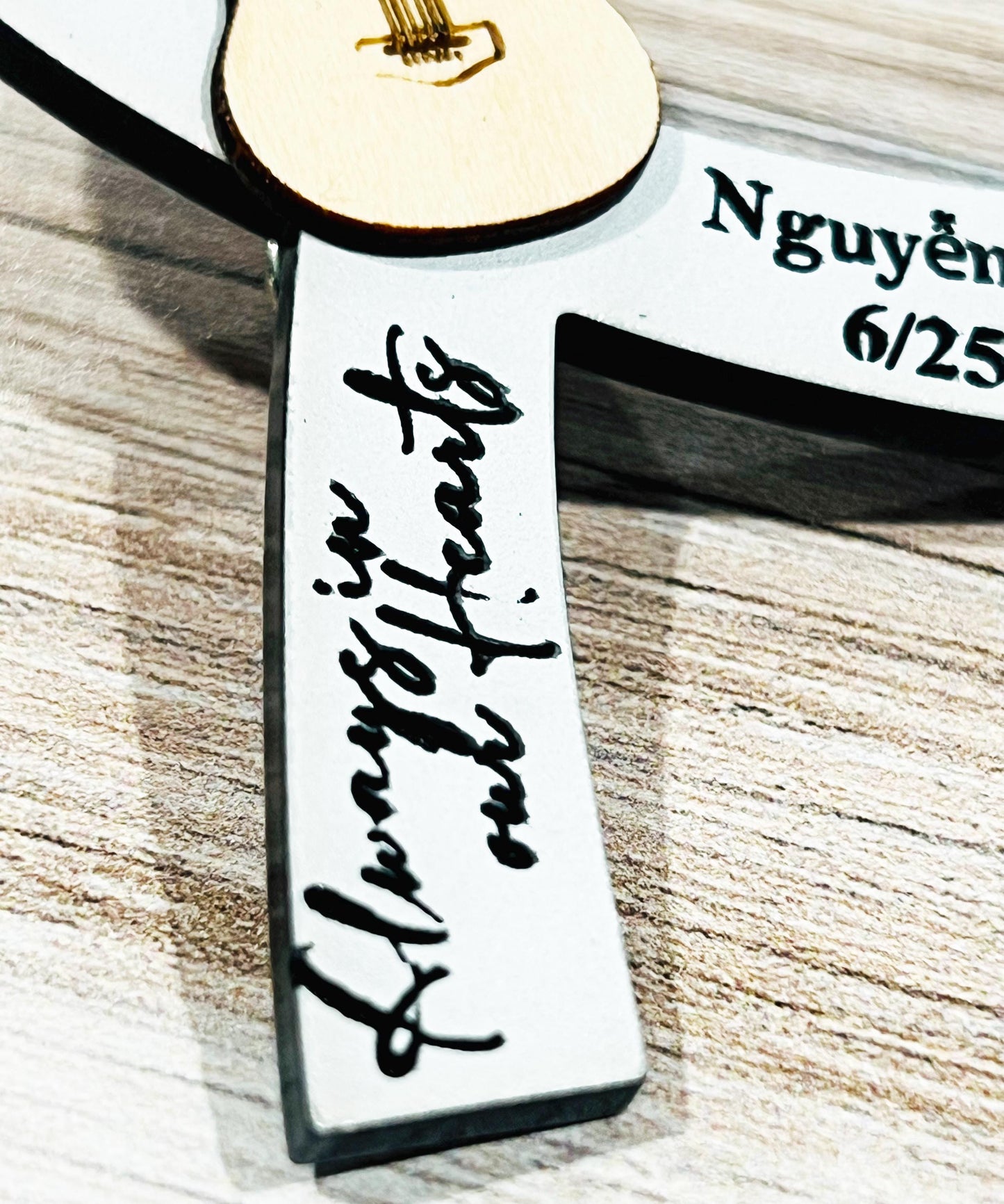 Custom Acrylic Funeral Ribbon Pin, Memorial Gift