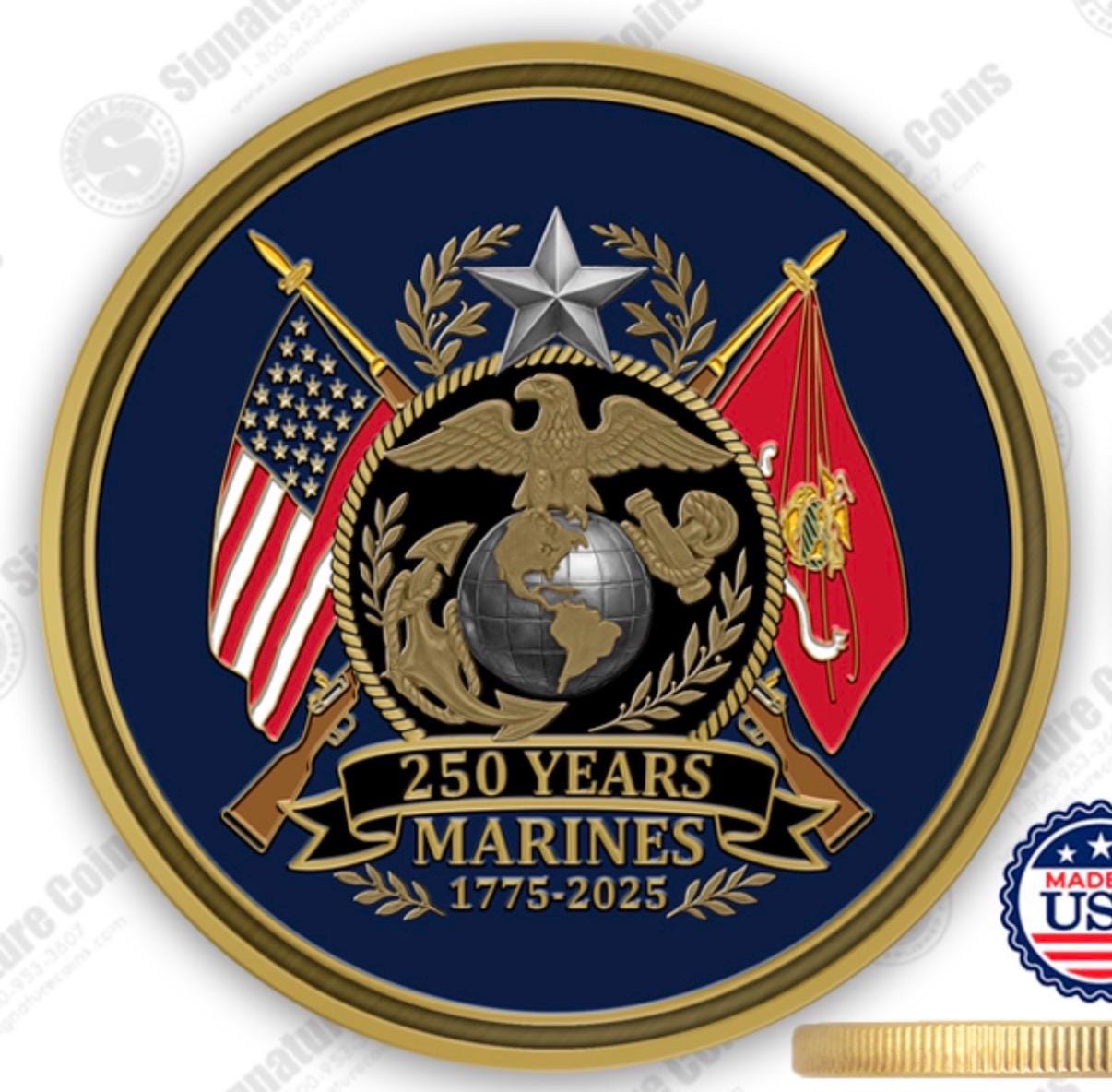 Marines 250th anniversary coin, 250th Marine Corps birthday gifts, 250 years Marine Corps