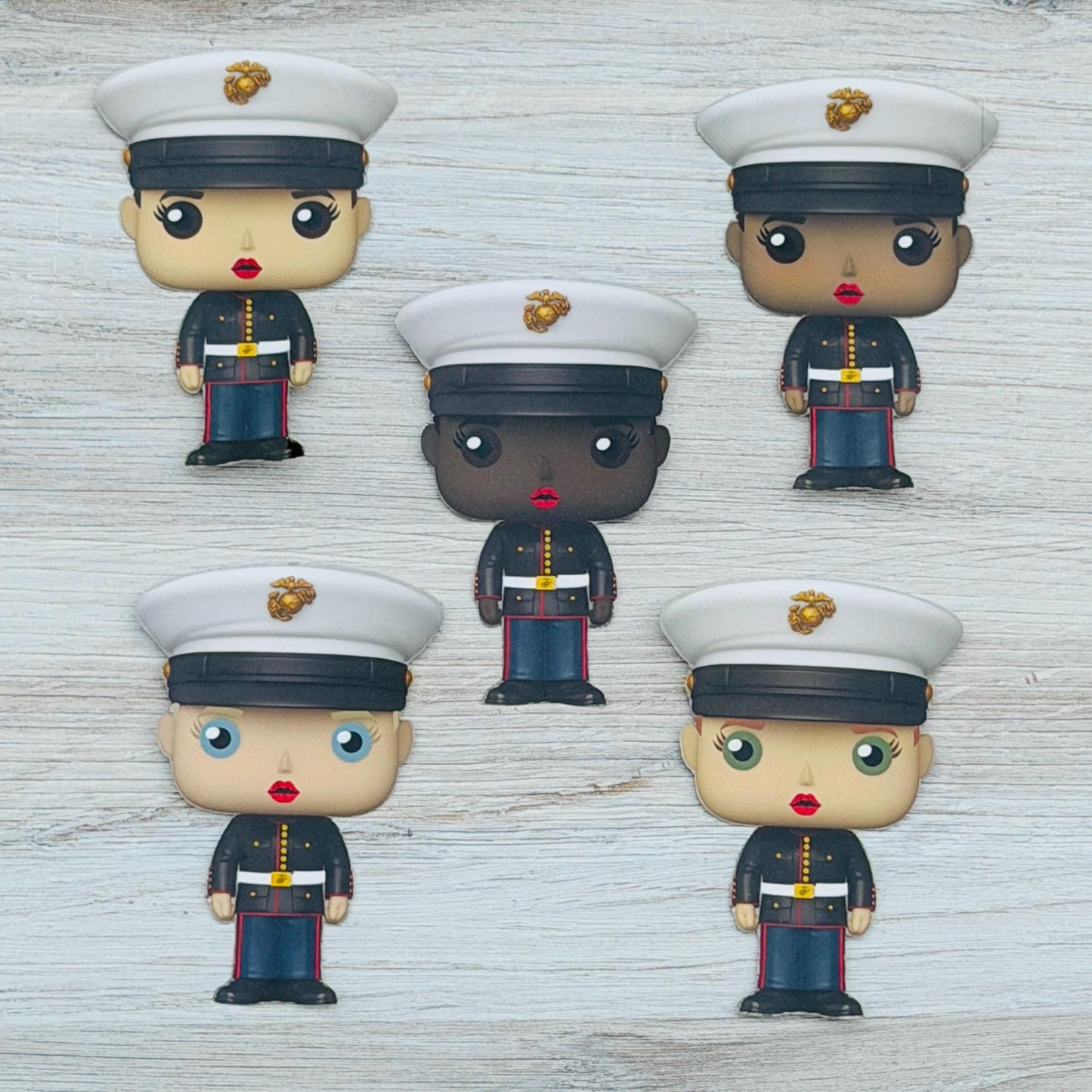 Female Marine Dress Blues Vinyl Sticker: USMC Veteran Decal