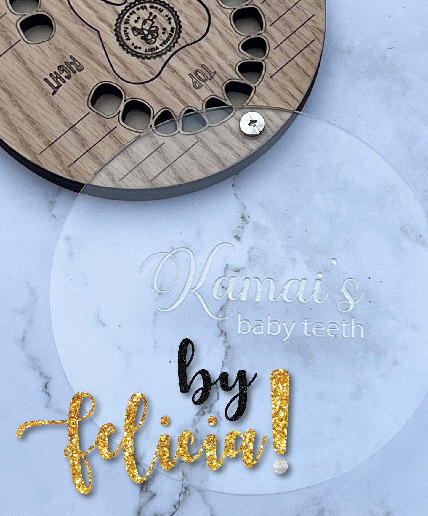 Personalized Wooden Tooth Fairy Box: Red Oak Baby Teeth Keepsake
