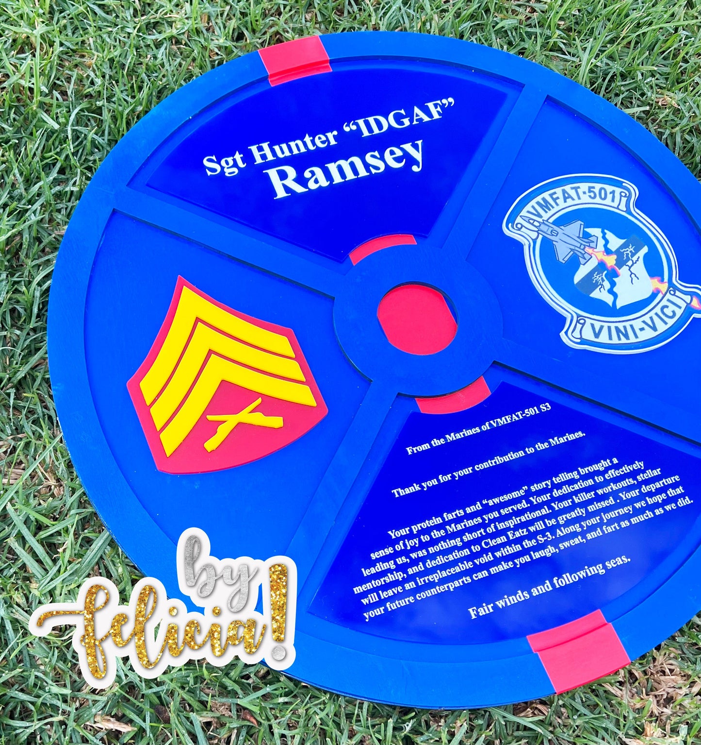 Handmade Marine Corps Retirement Plaque: USMC Gift