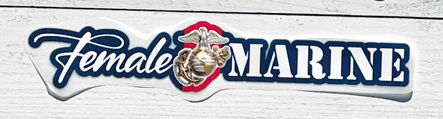 Woman Marine Iron-on, Woman Veteran, Female Marine Veteran Iron-on, USMC Lady Sticker, Marine Corps lady sticker, USMC Hobbyist Lic #286-23