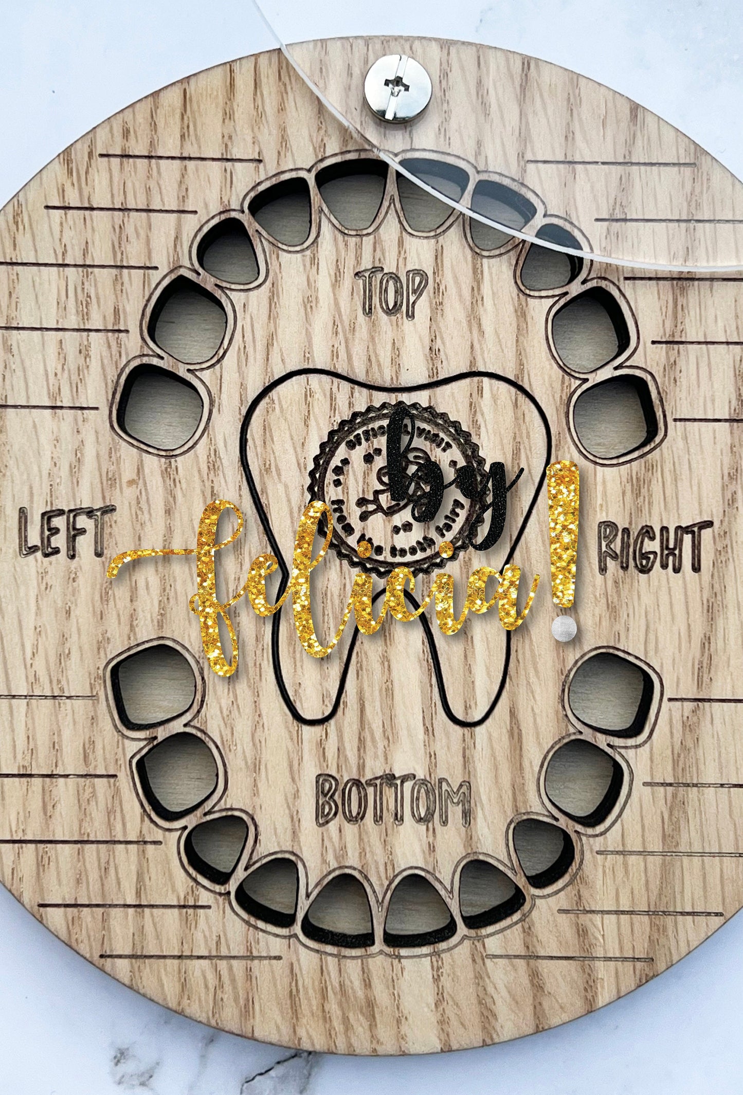 Personalized Wooden Tooth Fairy Box: Red Oak Baby Teeth Keepsake