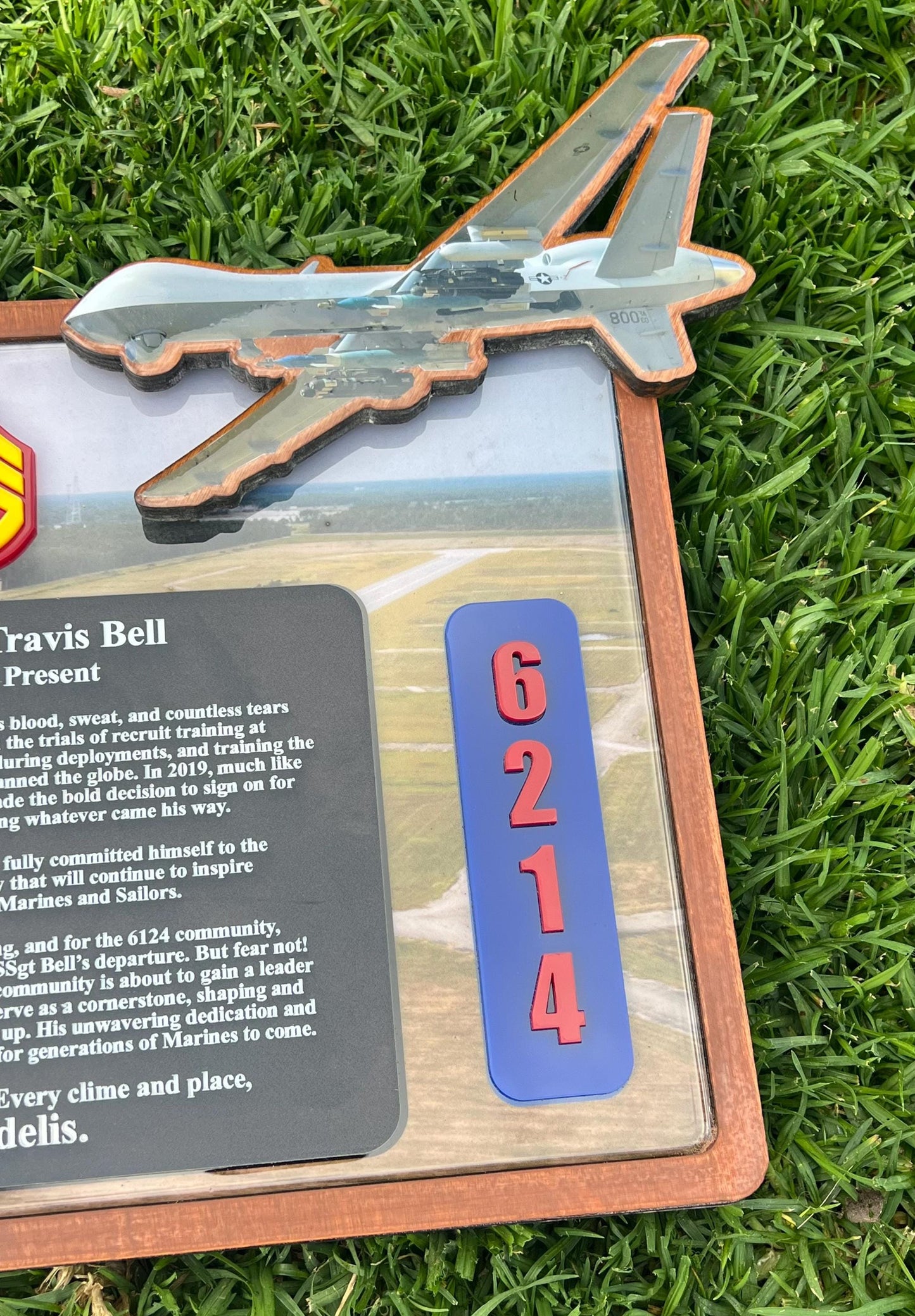 Helicopter plaque, Marine Corps retirement gift, marine corps gift, USMC plaque, Marine retirement, Marine retired, USMC License #286-23