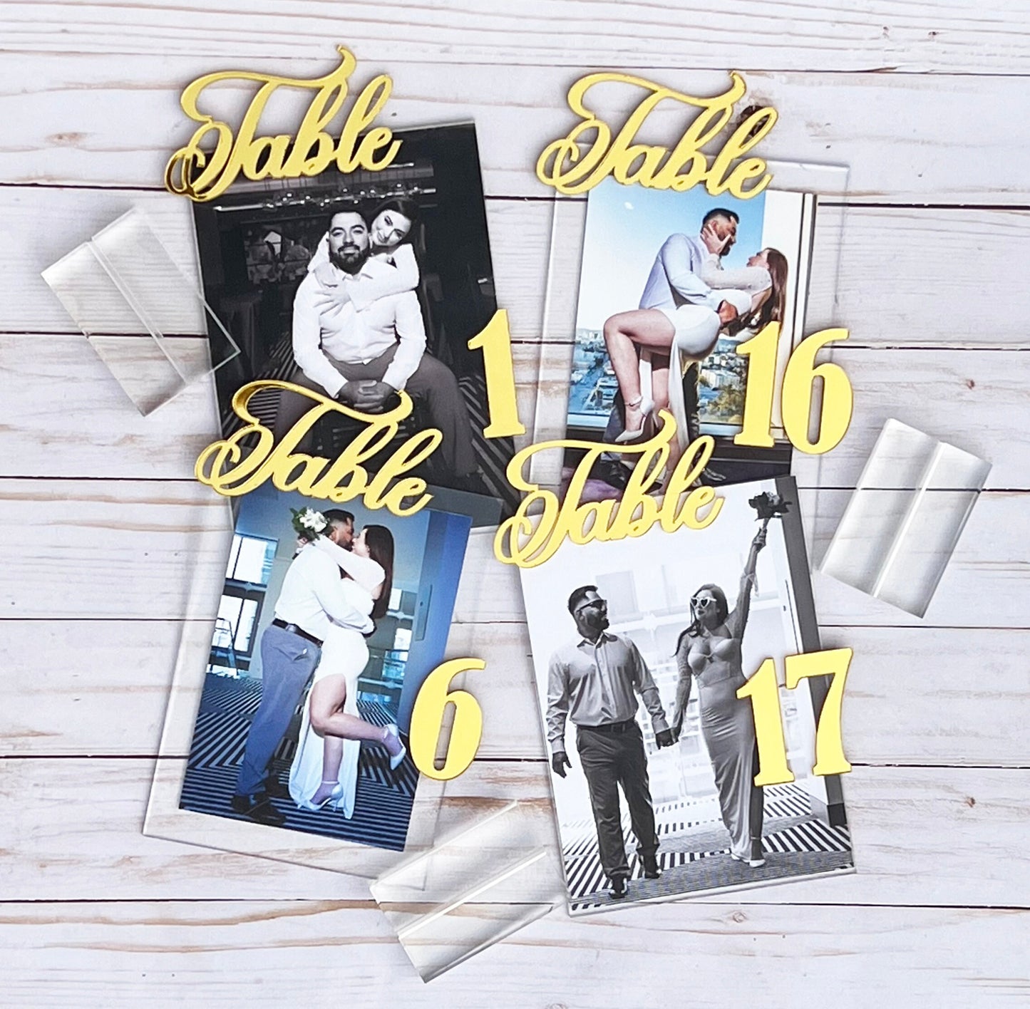 Arched Wedding Table Numbers: Mirrored Acrylic Table Decor