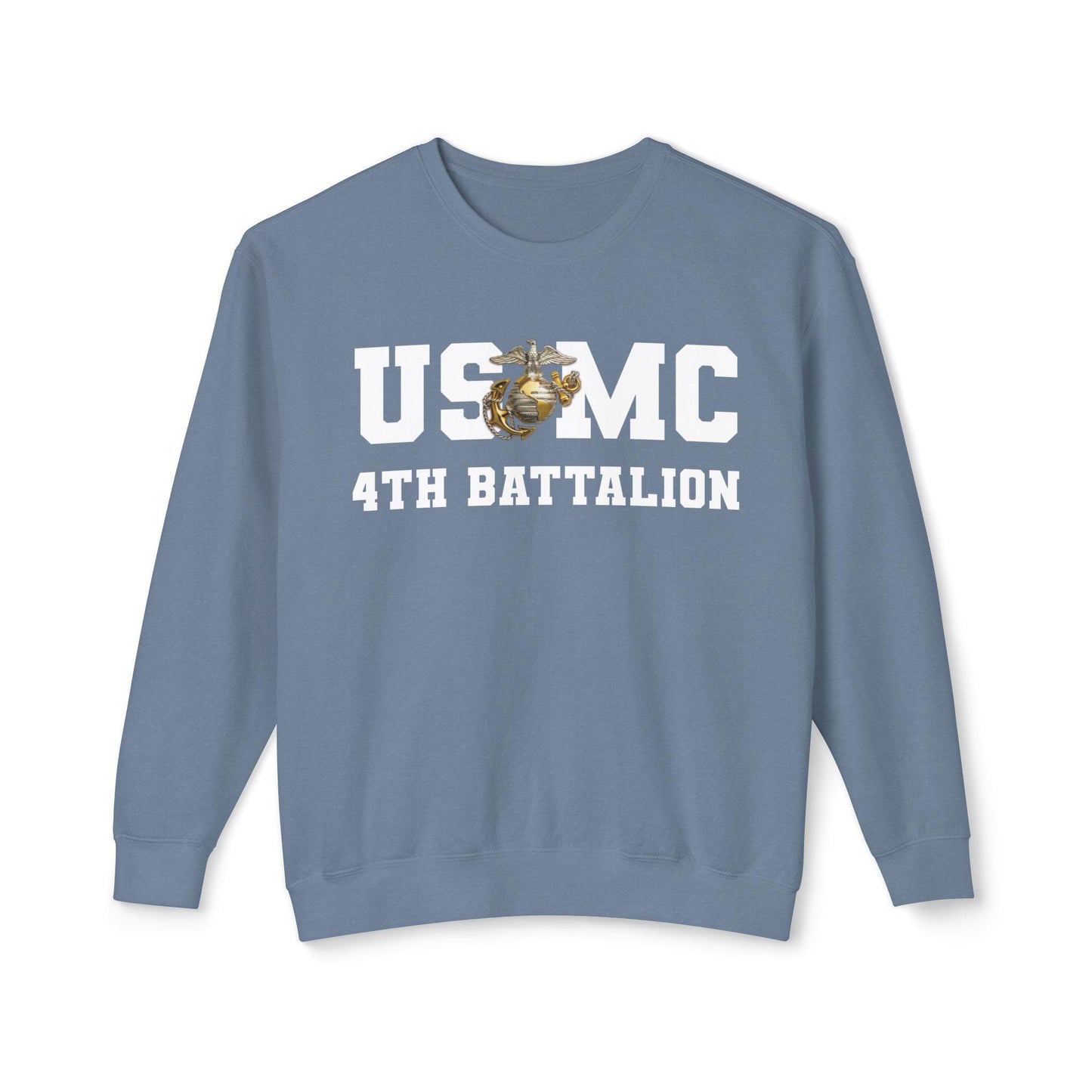 USMC 4th Battalion Crewneck Sweatshirt, Military Sweatshirt, Veteran Gift, Unisex Pullover, Casual Apparel, Proud Service Wear