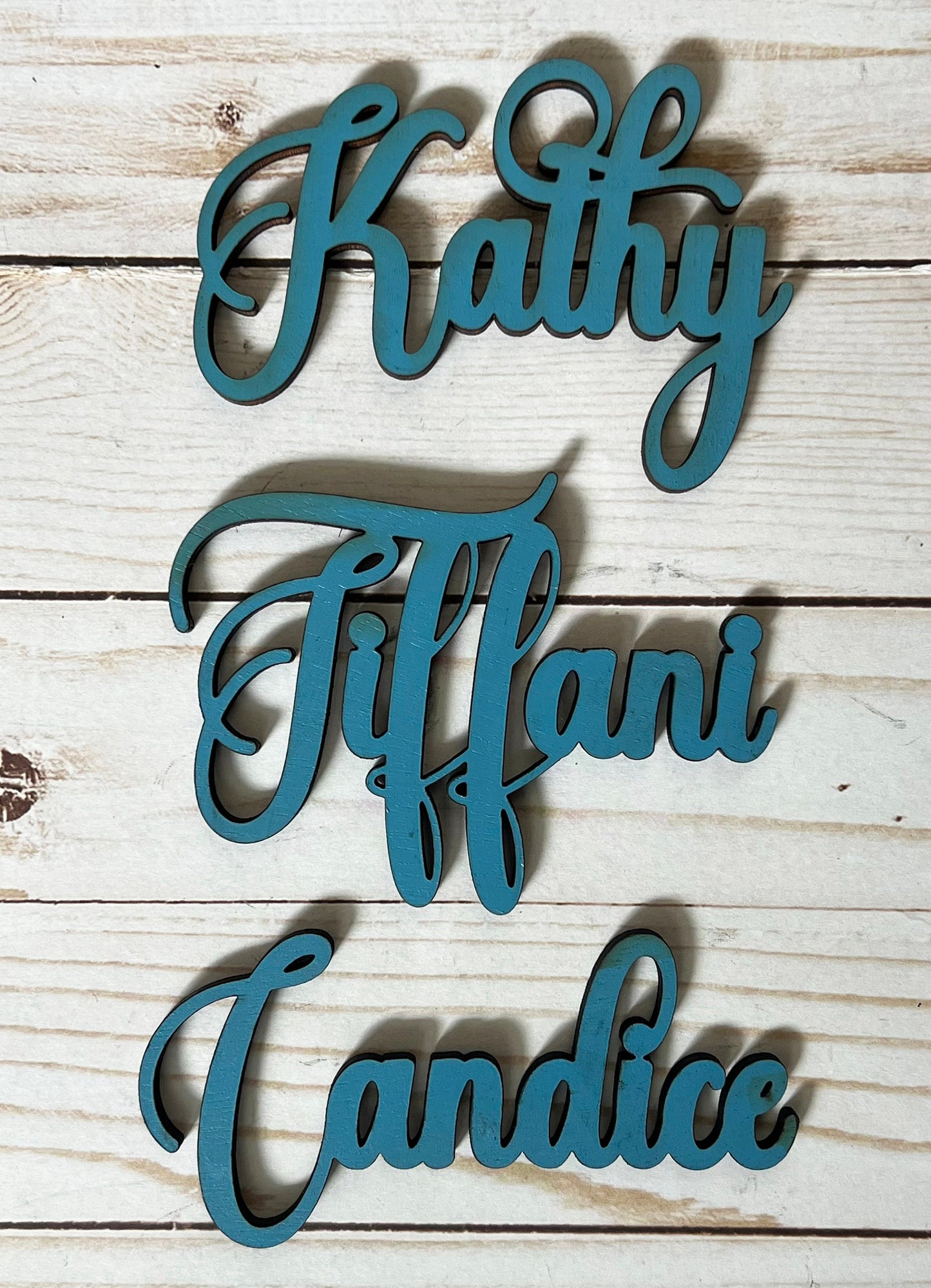 Personalized Wood Wedding Place Cards: Custom Name Tags