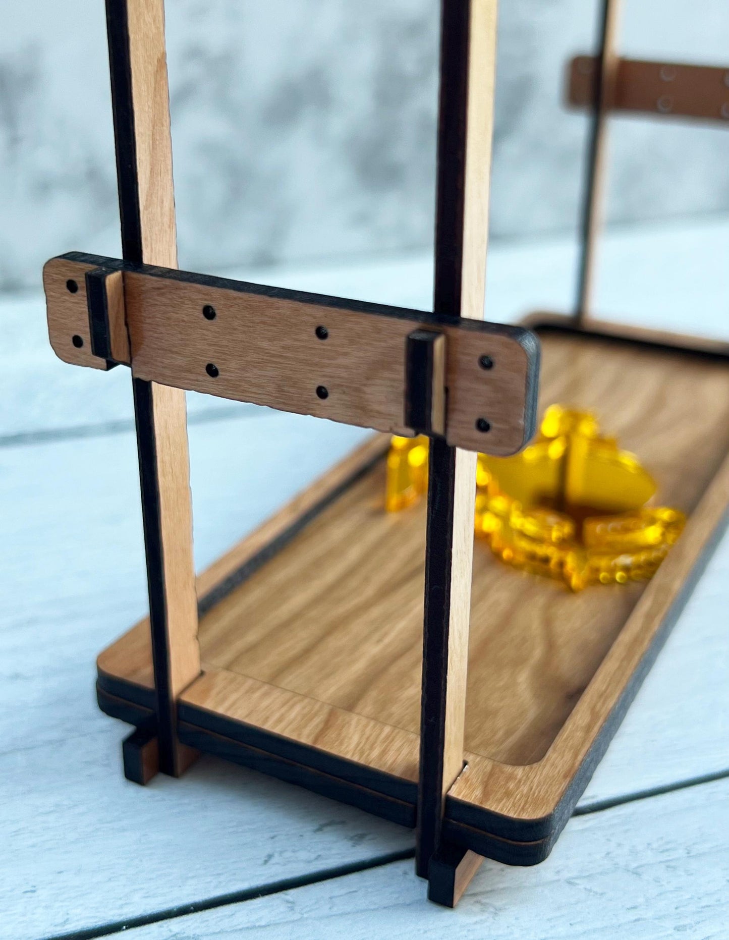 Personalized Marine Earring Coat Hanger Rack: Red Oak or Acrylic