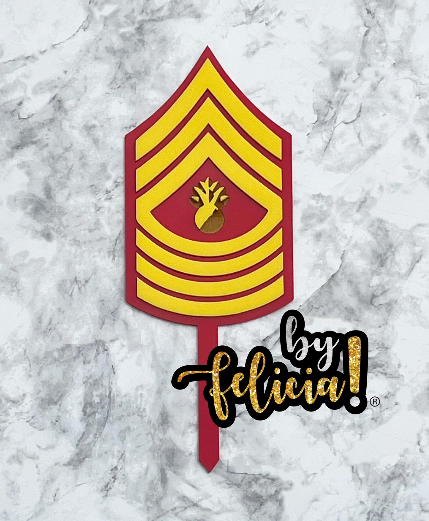 Marine Corps rank Cake Topper | USMC Cake Topper | Marine Corps Birthday | Marines Party Supplies | Marine Corps Ball | USMC License #286-23