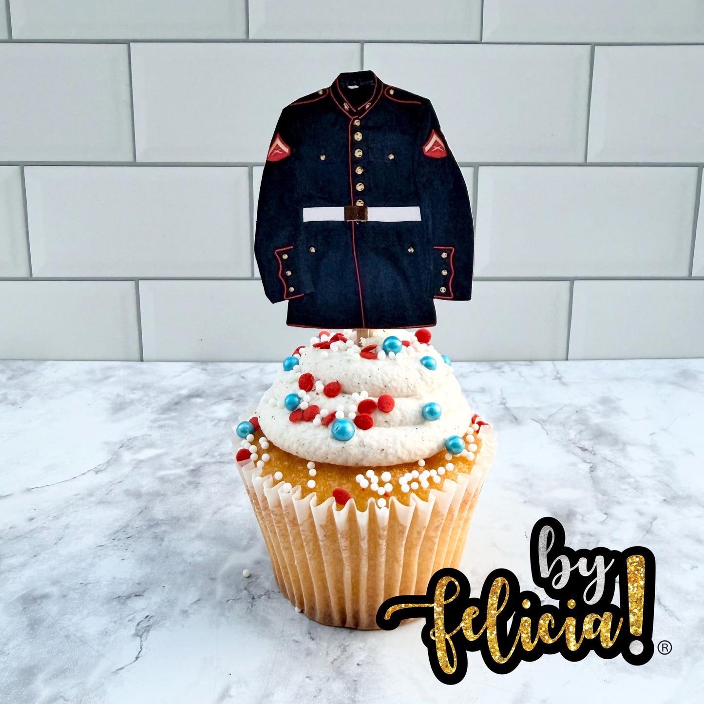 Marines Cupcake Topper | USMC Cupcake Topper | Marines cake topper | Marine Corps Birthday | Marines Party Decoration | USMC License #286-23