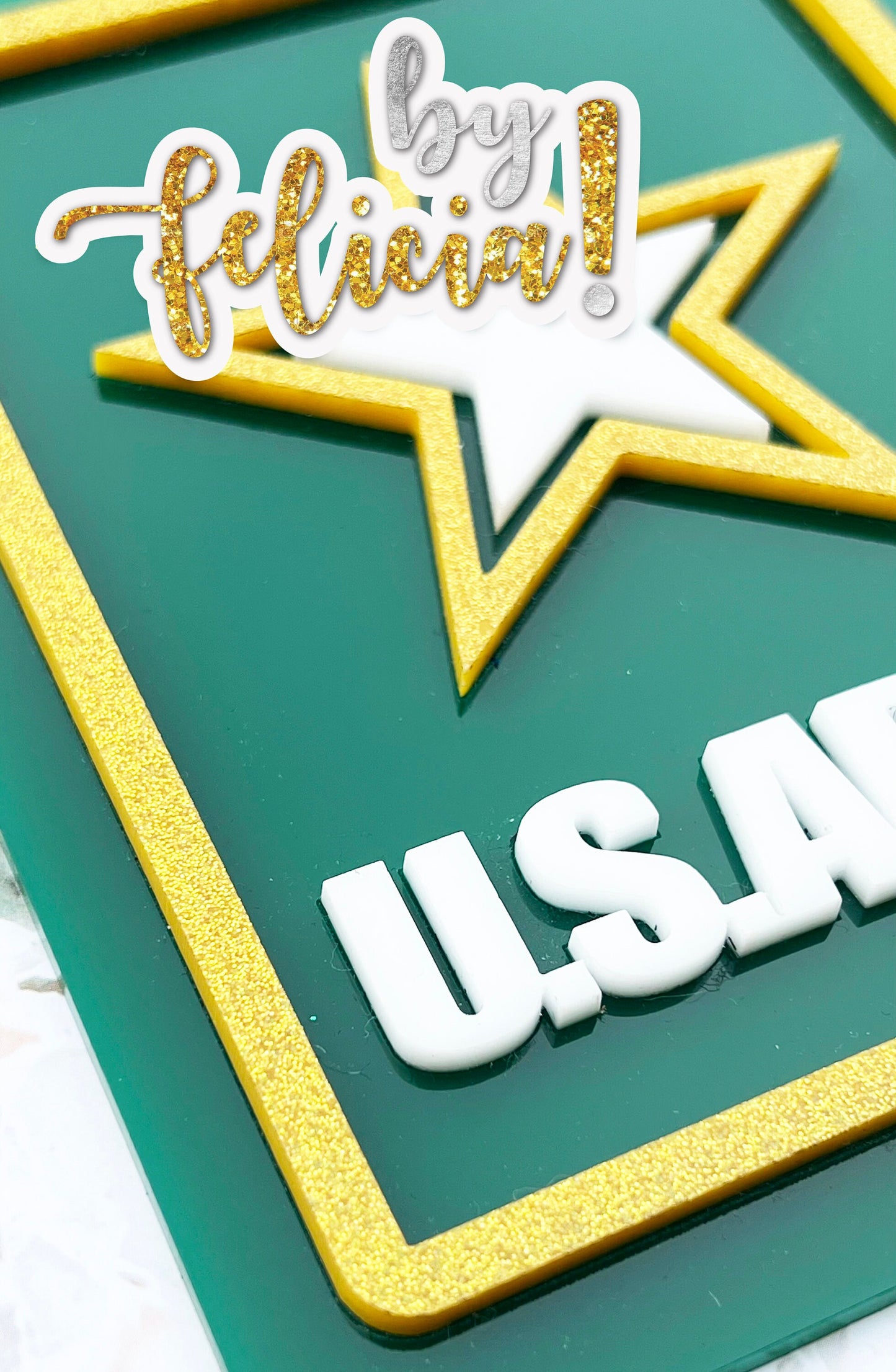 Army Cake Topper: Acrylic Military Graduation Party Decoration
