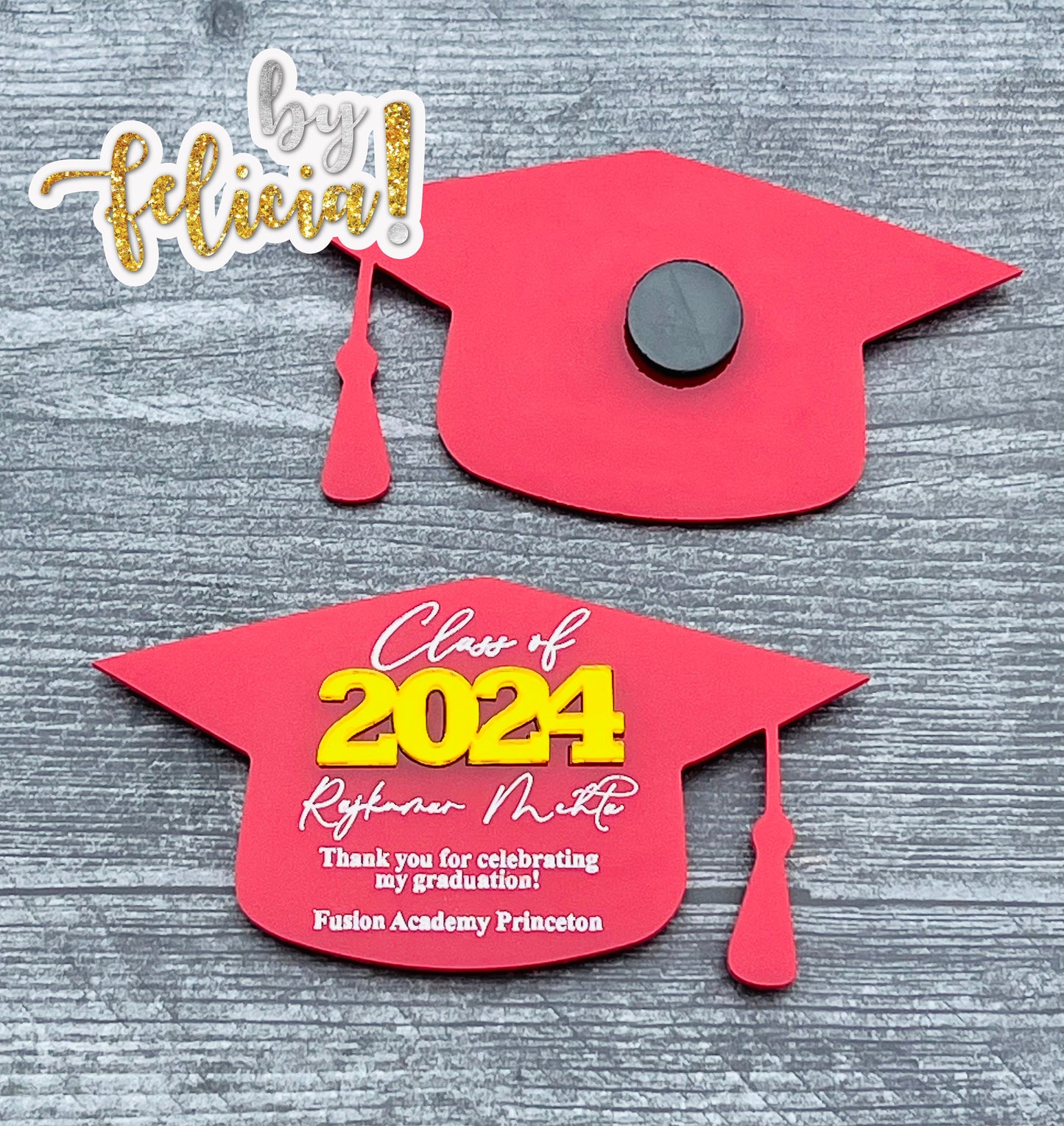 Personalized Graduation Magnet Favors: Acrylic Class of 2024