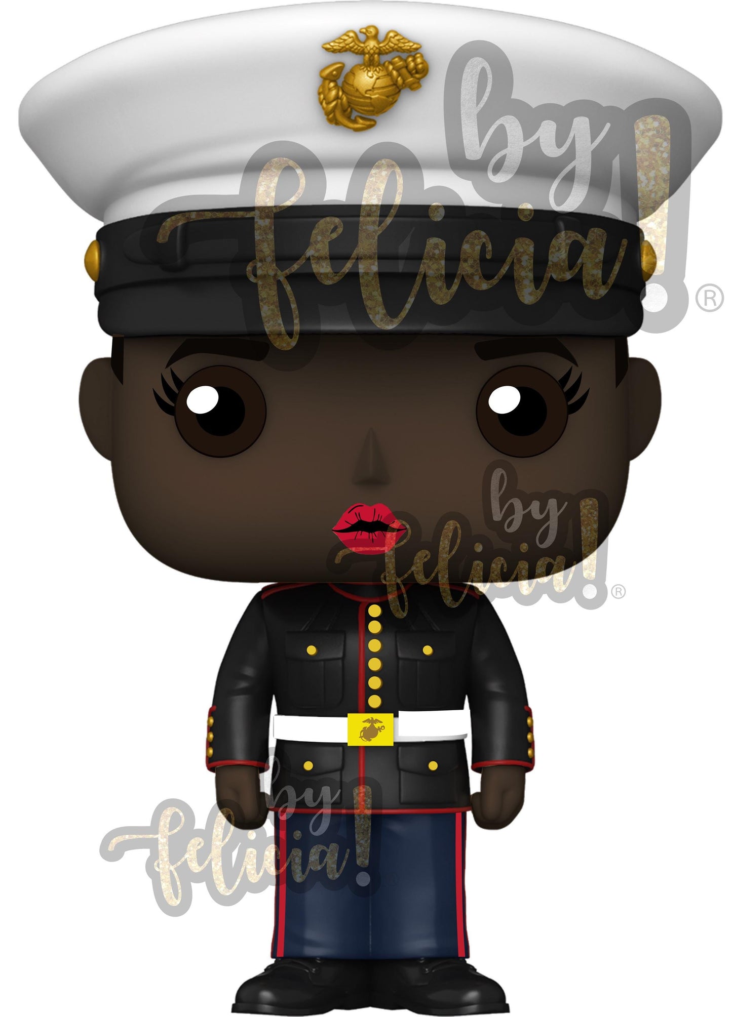 Female Marine Dress Blues Vinyl Sticker: USMC Veteran Decal