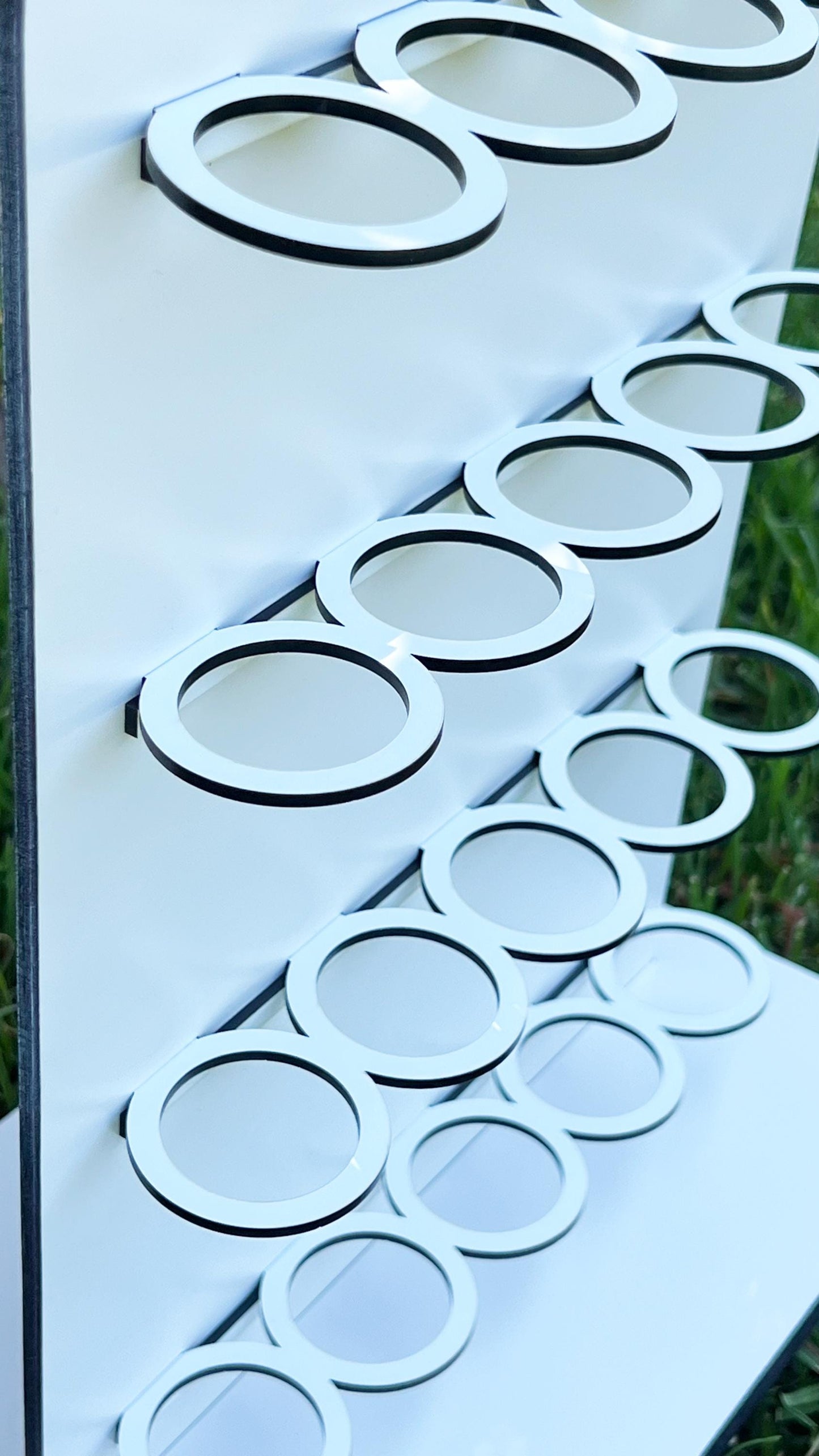 Personalized Shot Glass Display: Baltic Plywood Wedding Party Stand