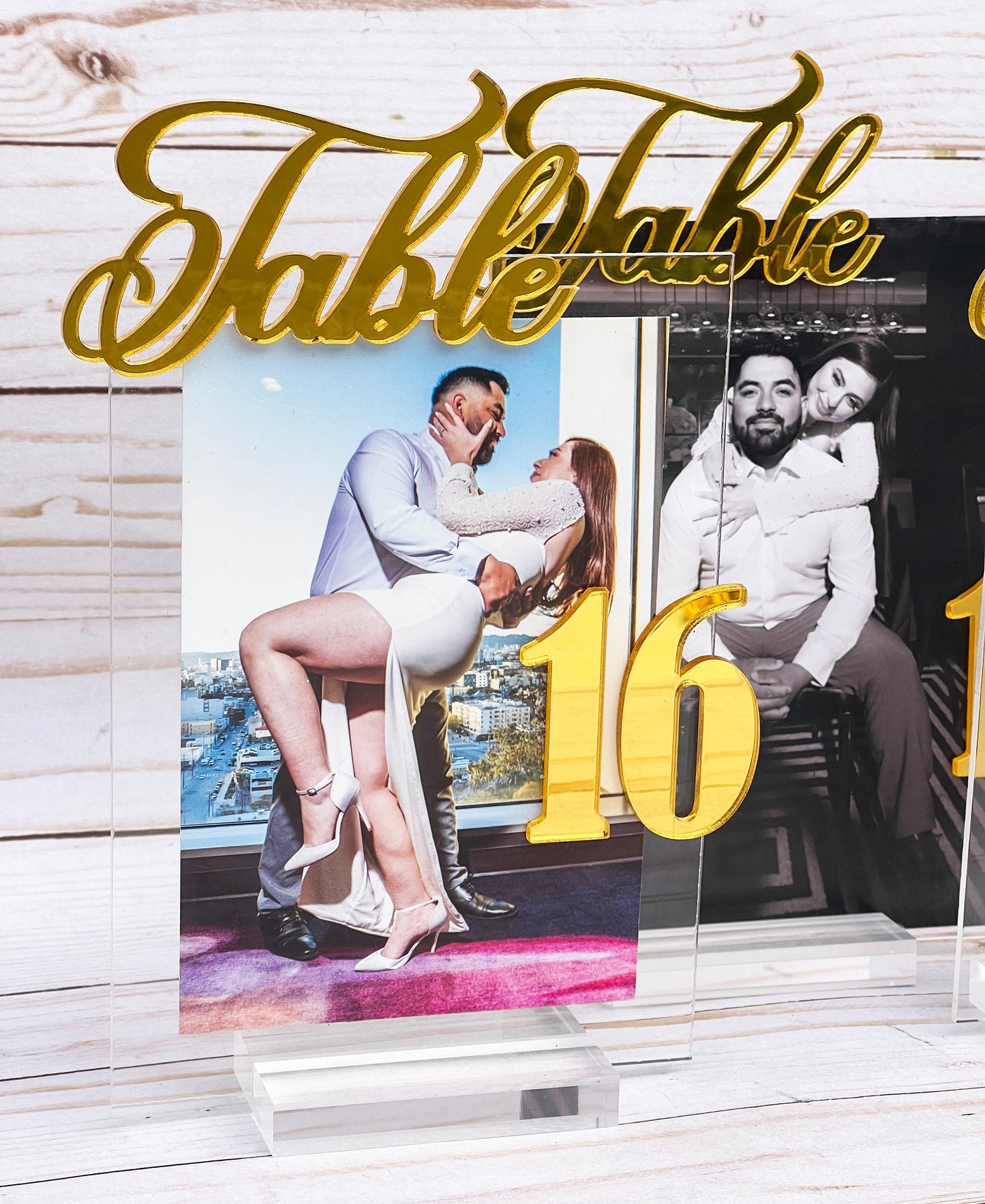 Arched Wedding Table Numbers: Mirrored Acrylic Table Decor