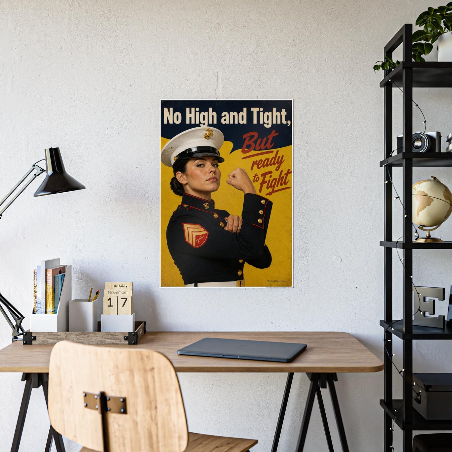Female Marine Poster, No High and Tight But Ready to Fight Poster, Female Marine Wall Art