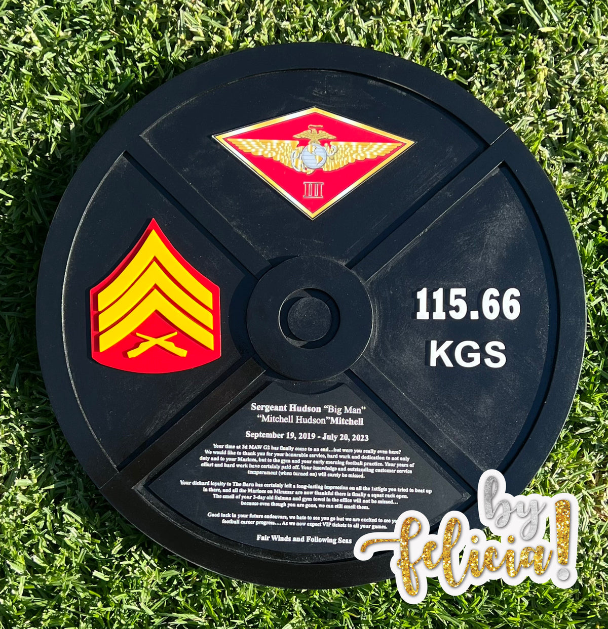 Handmade Marine Corps Retirement Plaque: USMC Gift