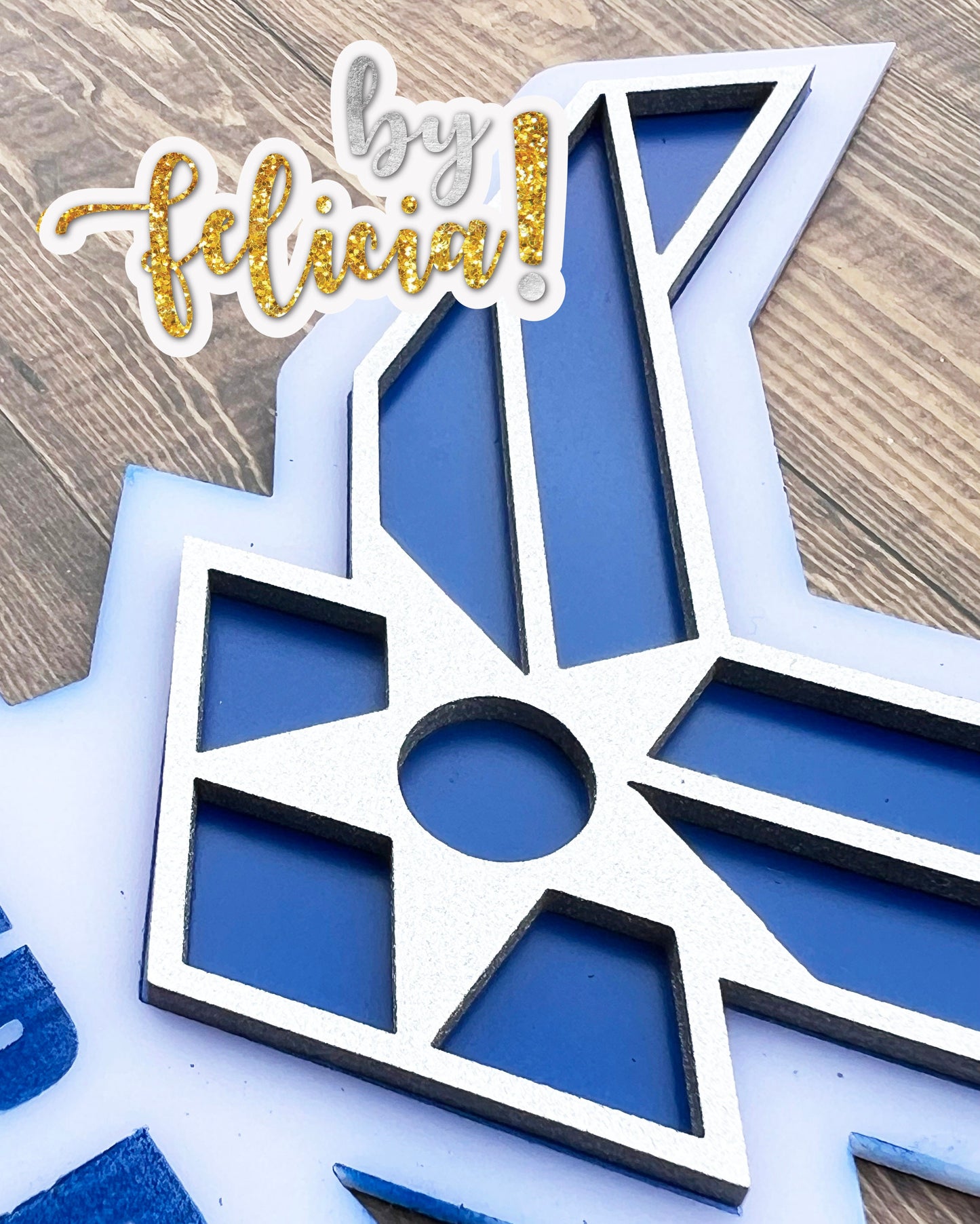 Air Force Acrylic Cake Topper: Graduation, Party Decoration