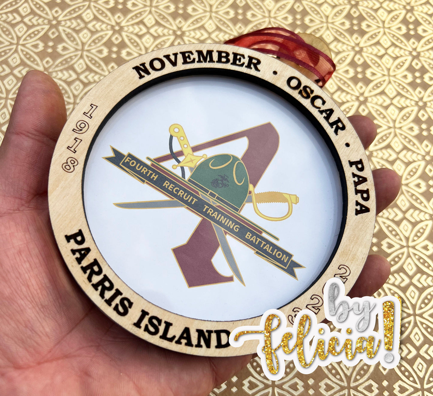 Marine Corps Ornament, 4th Battalion UsMc, USMC Ornament, Marine Corps Gifts, USMC Gifts, USMC License #286-23