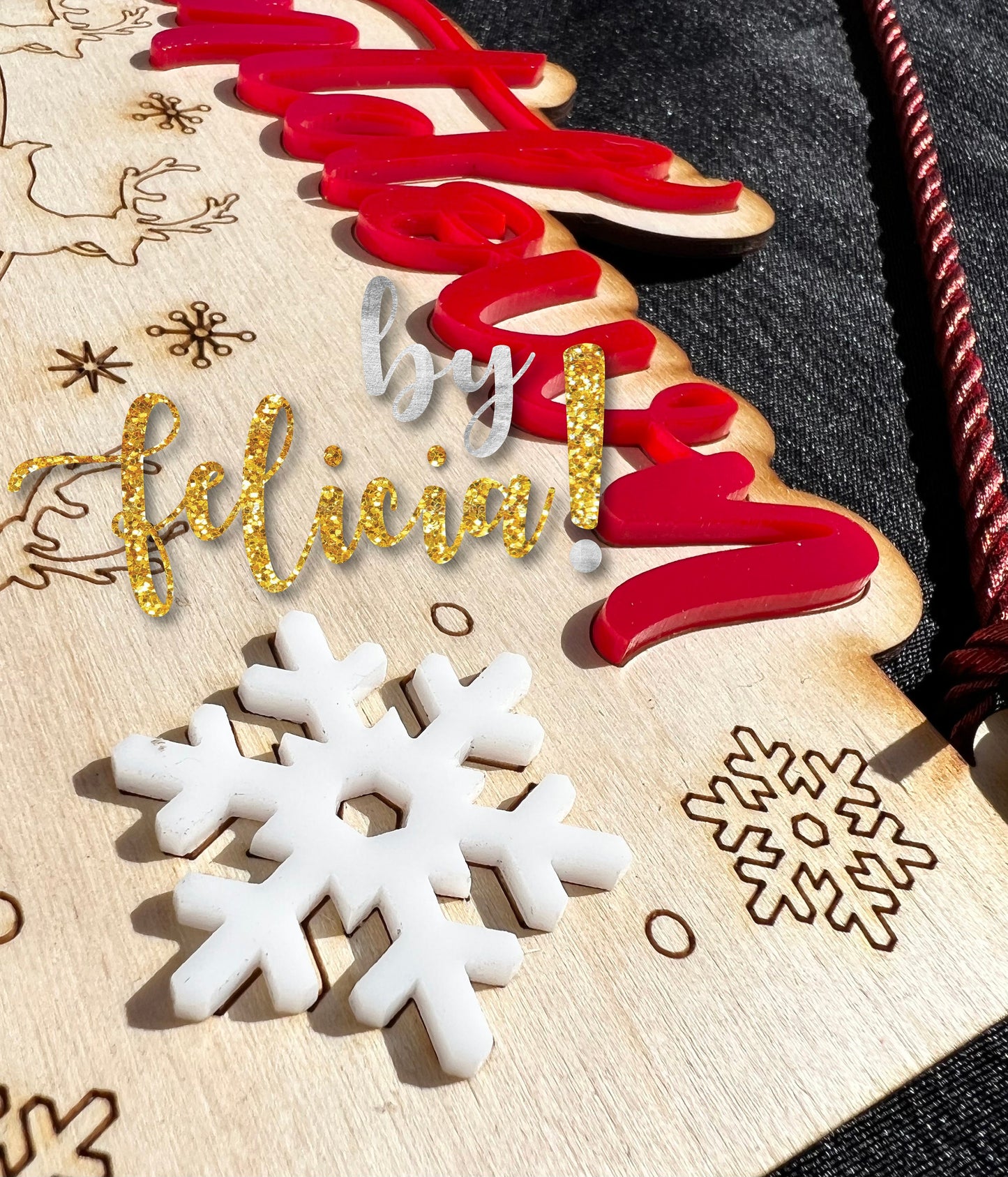 Personalized Candy Cane Christmas Countdown: Laser Engraved Advent Calendar