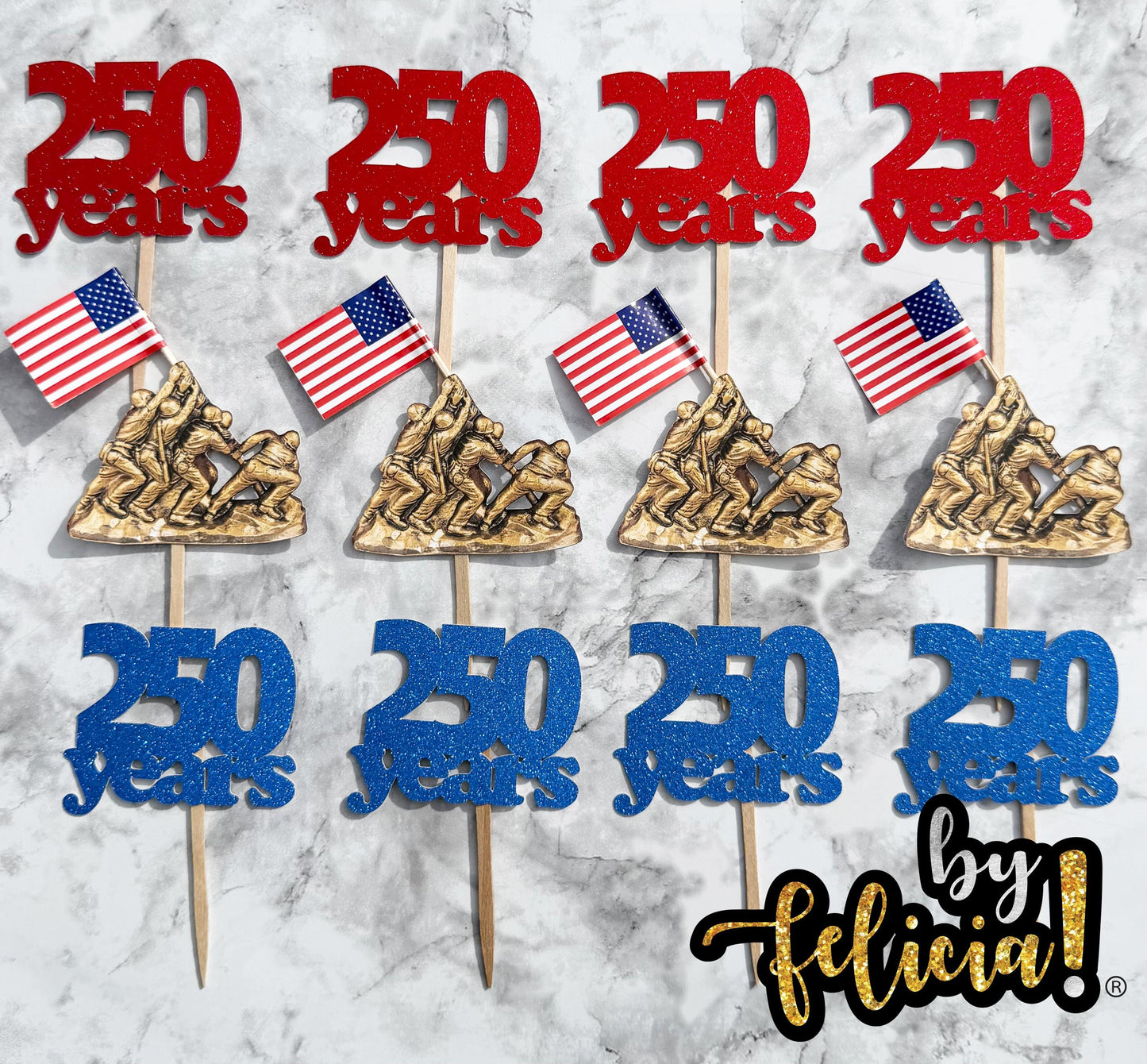 250th Marine Corps Birthday Cupcake Toppers: USMC Party Decorations