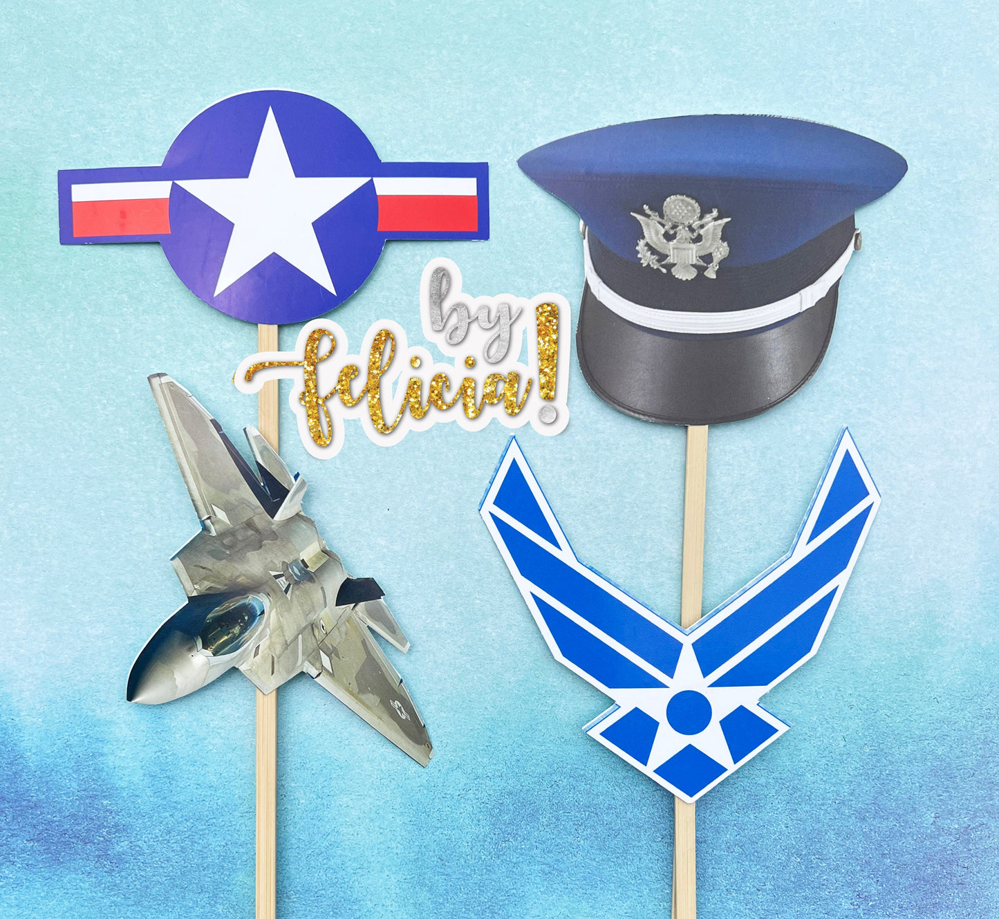 Air Force Party Centerpiece Sticks: Graduation, Boot Camp, Retirement