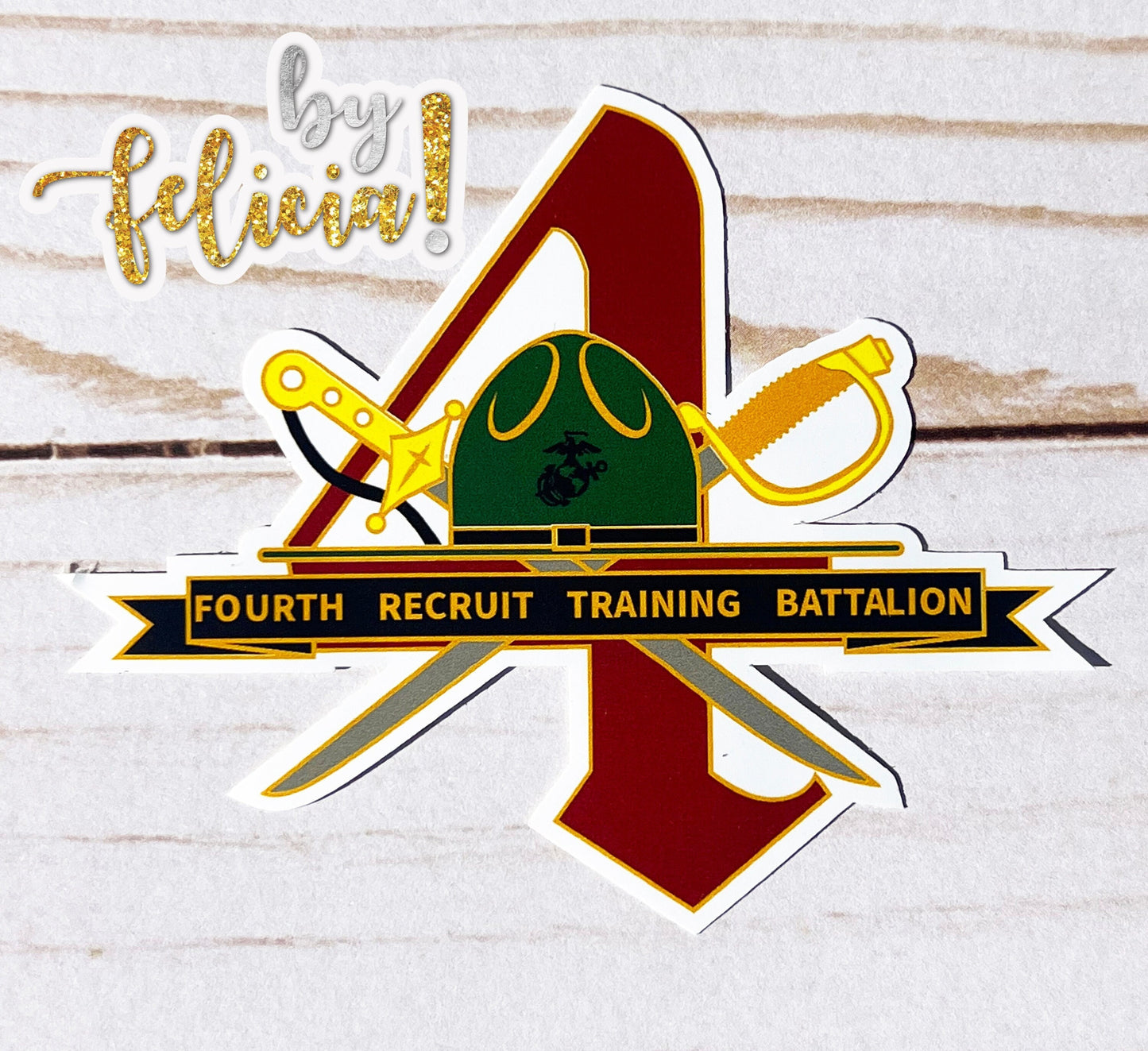 4th Battalion USMC Sticker: Women Marine Veteran, Parris Island, USMC License #286-23