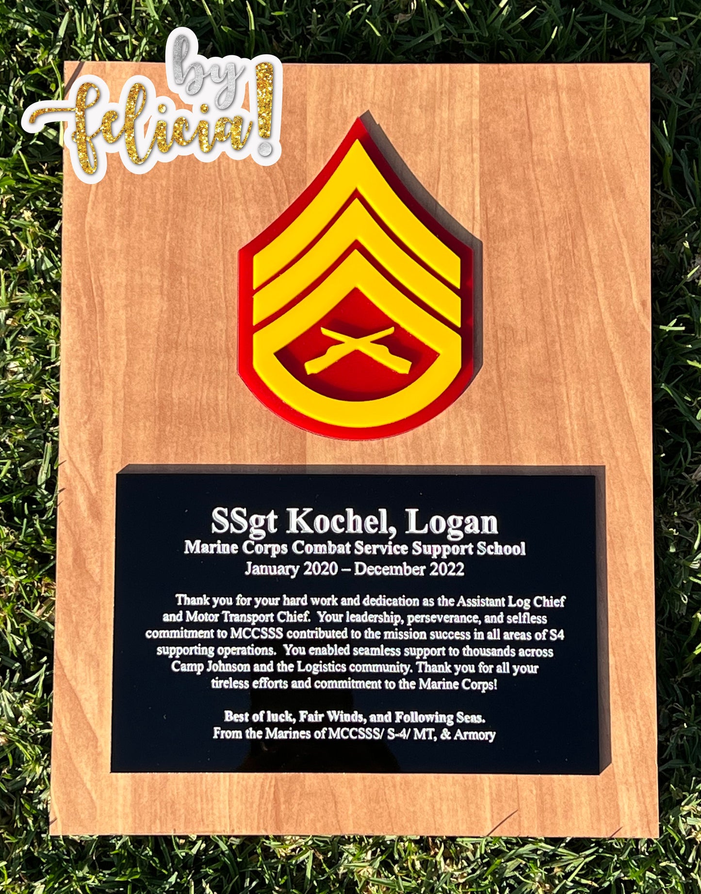 Marine Corps plaque, Marine Corps retirement gift, Marine Corps retired, Marine Corps gifts, USMC Retirement gift, USMC License #286-23