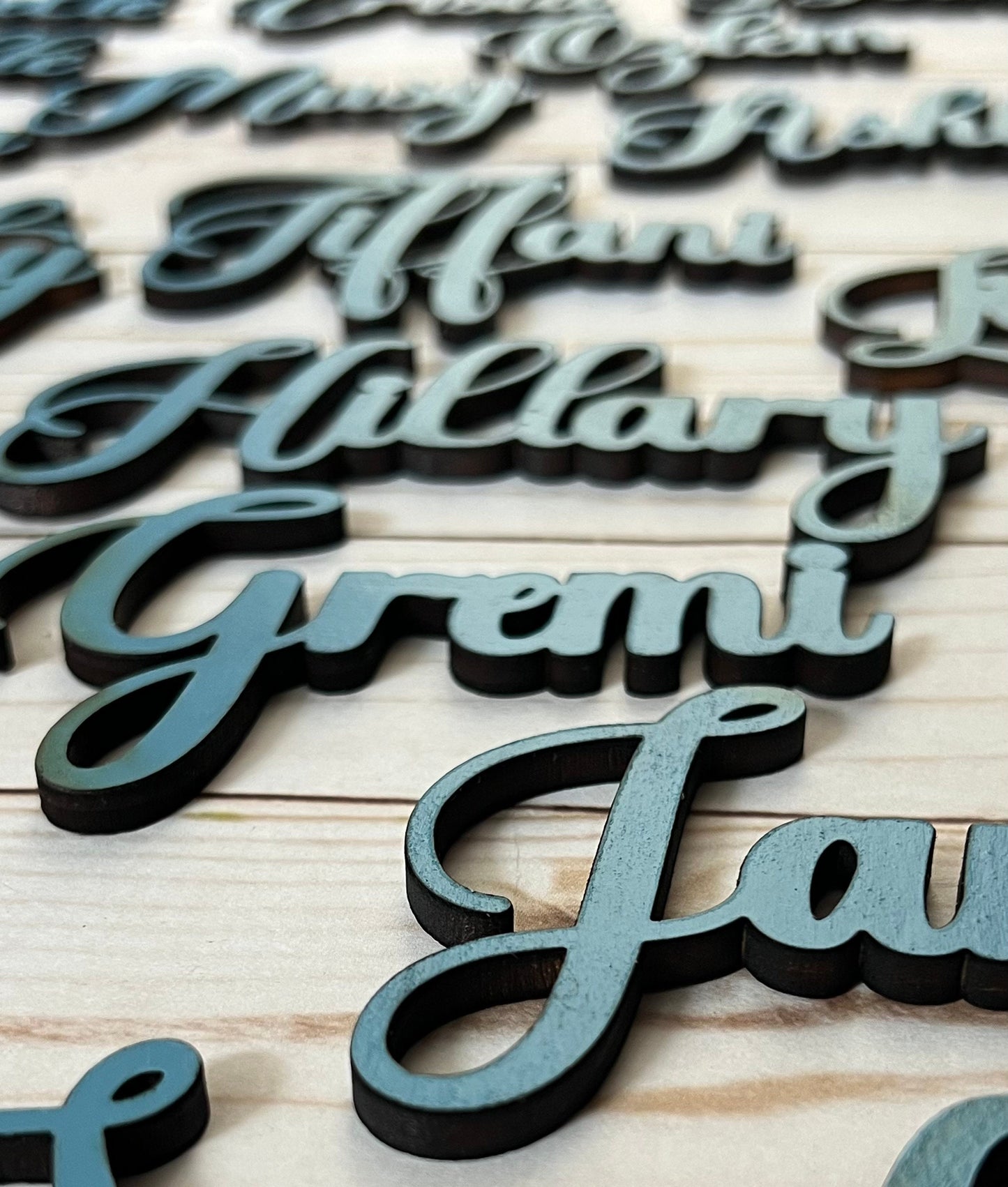 Personalized Wood Wedding Place Cards: Custom Name Tags